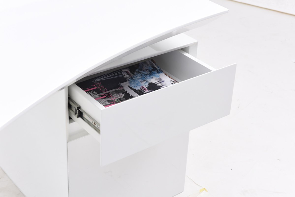 Modrest Stanford Modern White Office Desk - Image 3