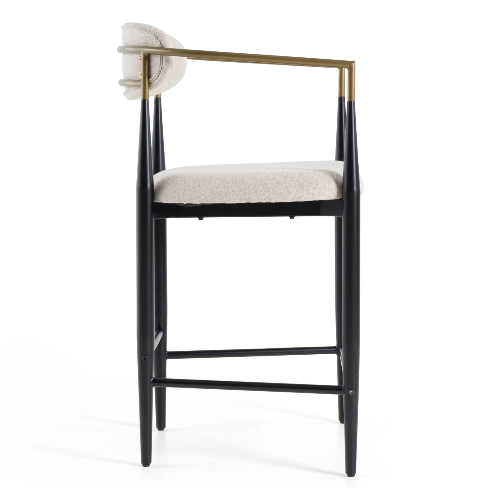 Modrest Buchtel - Mid-Century Modern Light Grey + Gold Arm + Black Counter Chair - Image 3