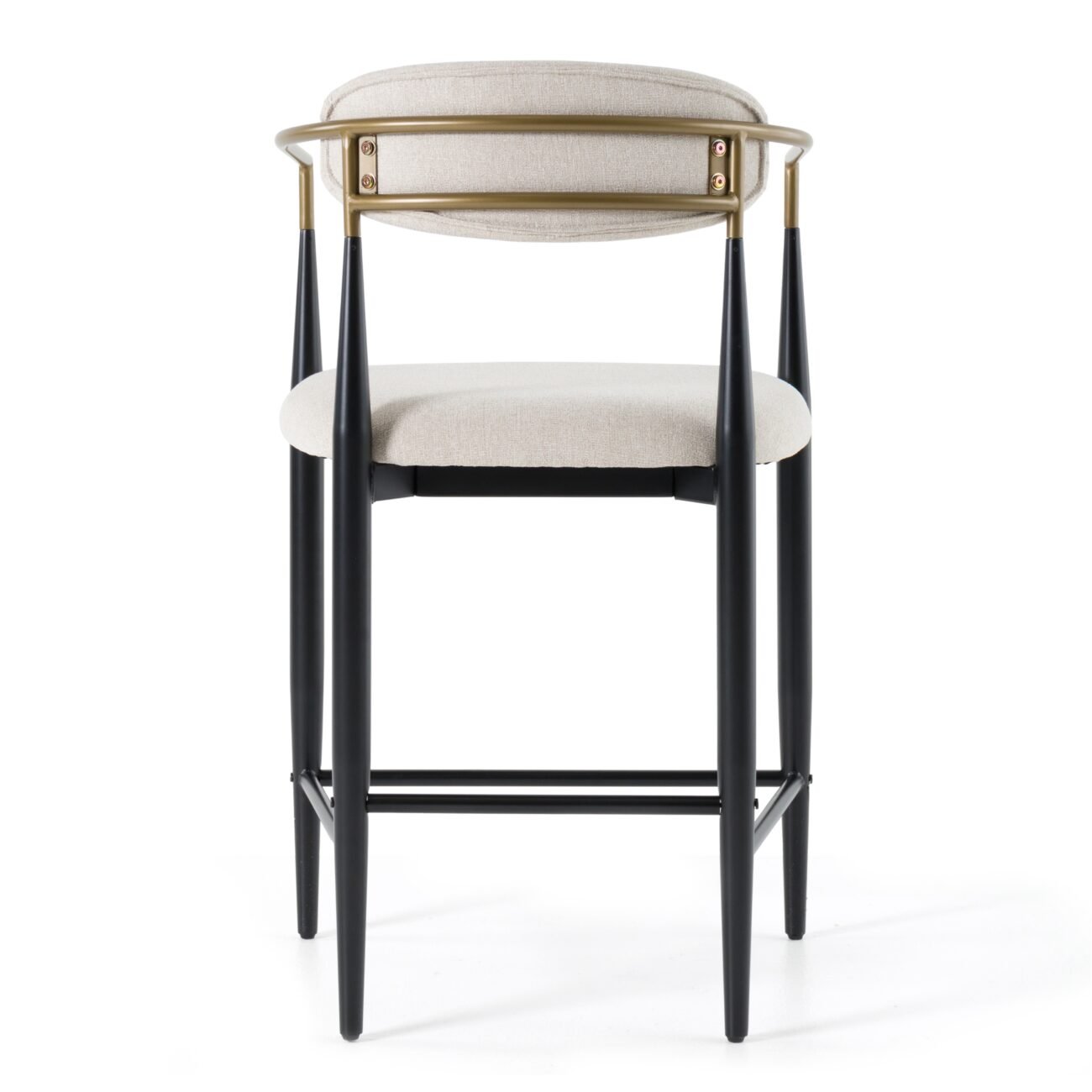 Modrest Buchtel - Mid-Century Modern Light Grey + Gold Arm + Black Counter Chair - Image 4