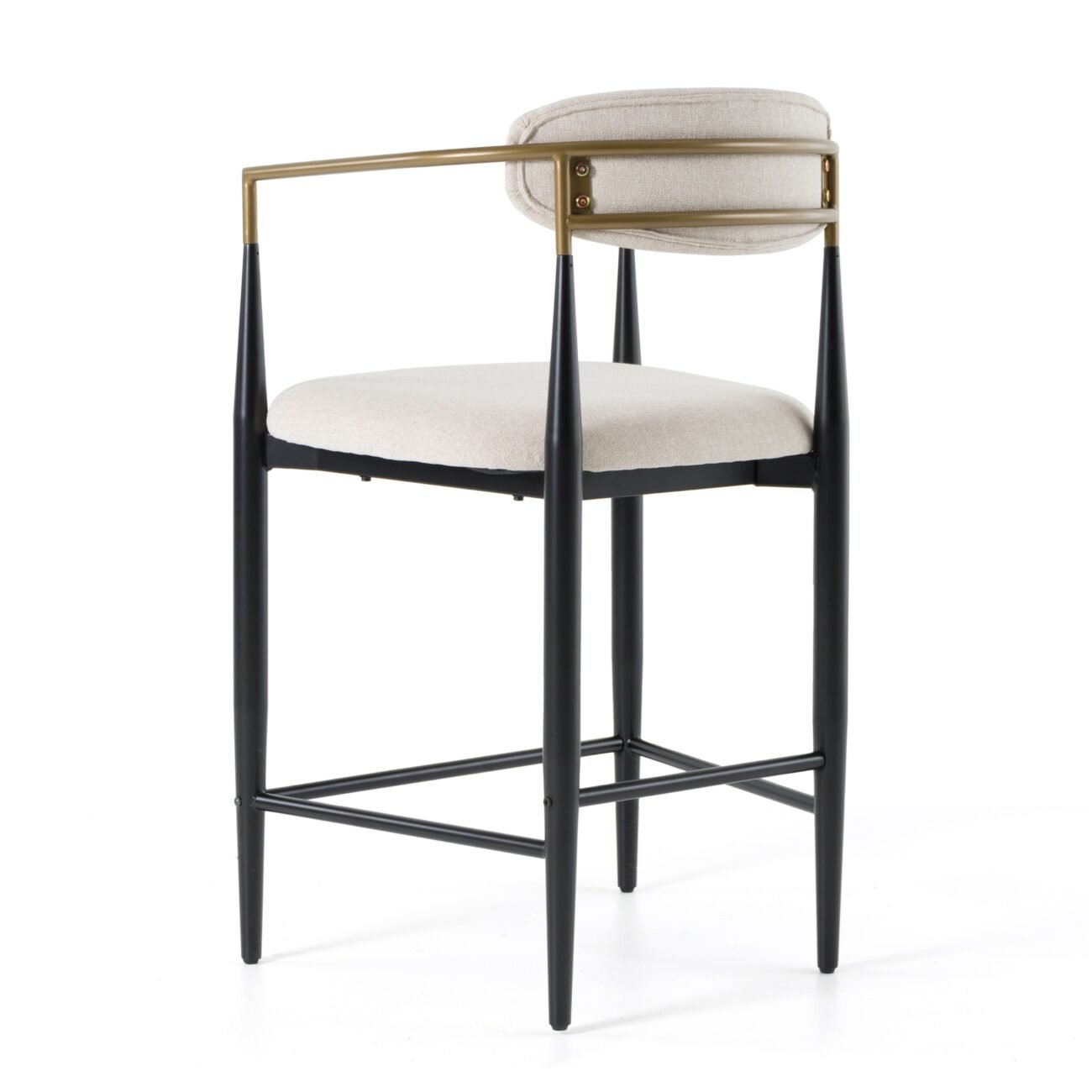 Modrest Buchtel - Mid-Century Modern Light Grey + Gold Arm + Black Counter Chair - Image 5
