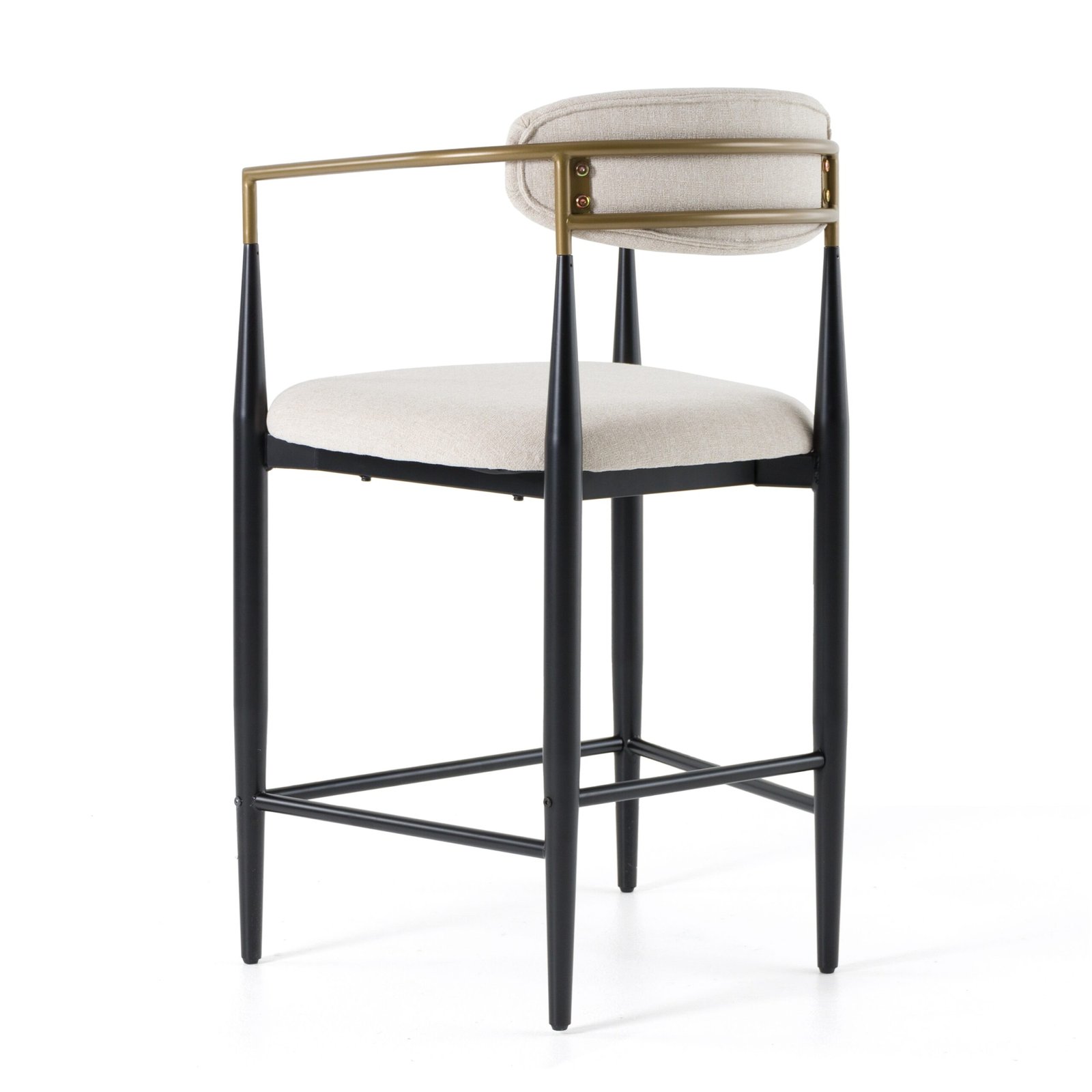Modrest Buchtel - Mid-Century Modern Light Grey + Gold Arm + Black Counter Chair - Image 5