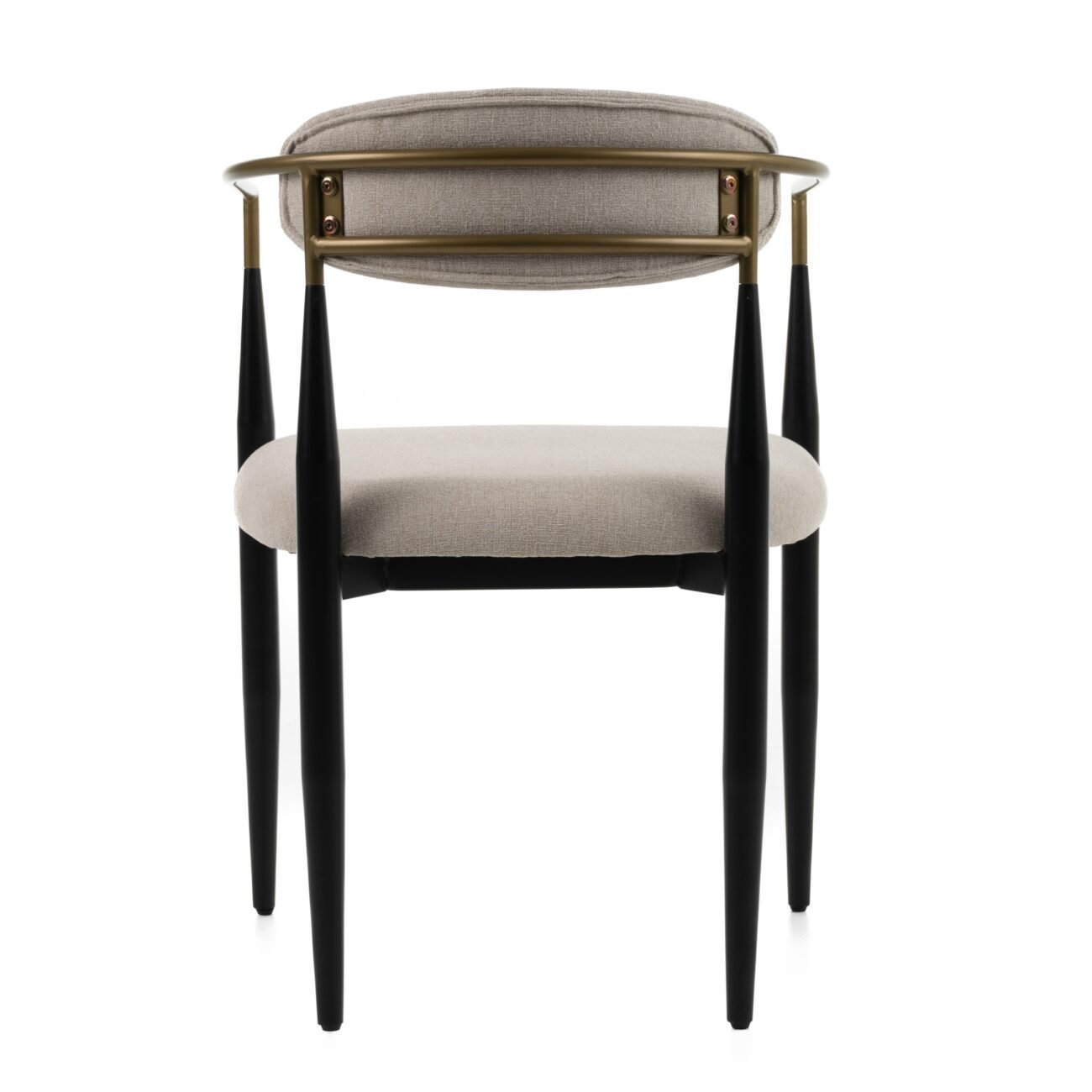 Modrest Buchtel - Mid-Century Modern Beige + Gold Arm + Black Dining Chair - Image 4