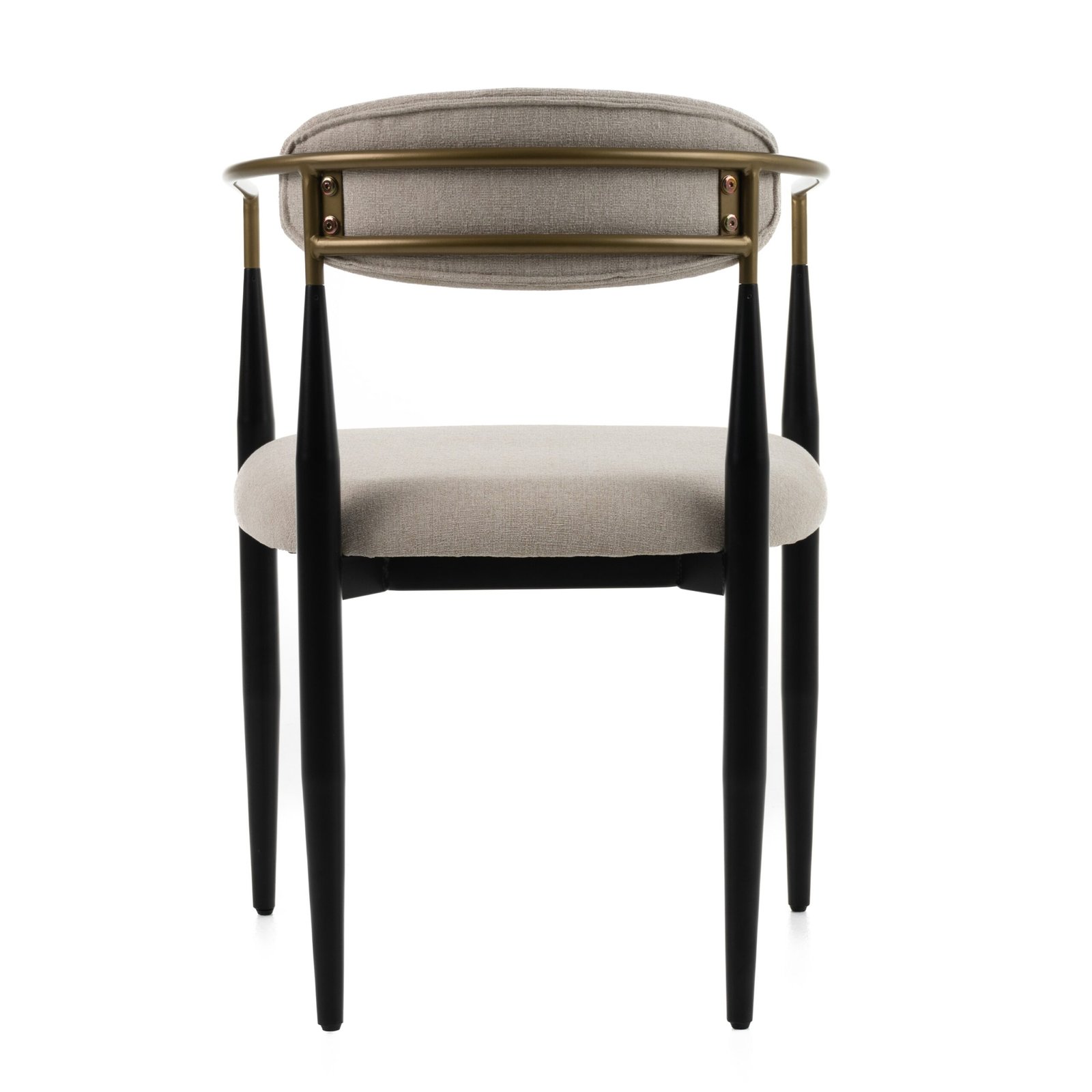 Modrest Buchtel - Mid-Century Modern Beige + Gold Arm + Black Dining Chair - Image 4