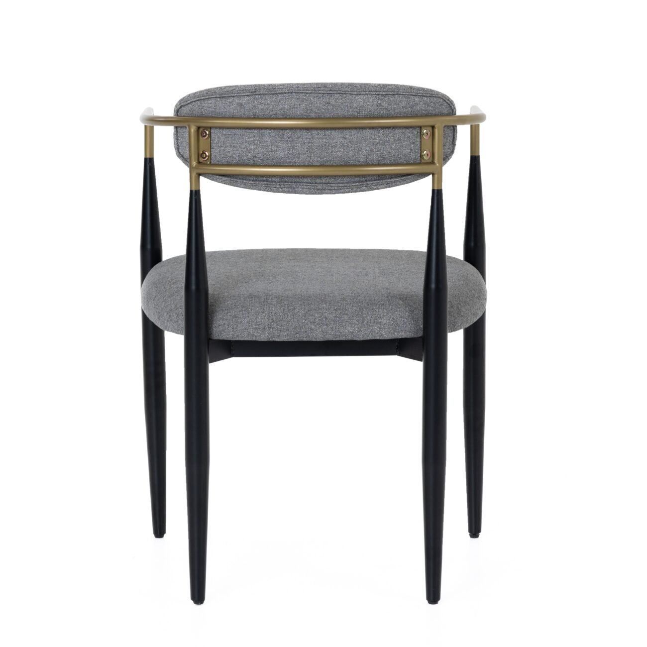 Modrest Buchtel - Mid-Century Modern Medium Grey + Gold Arm + Black Dining Chair - Image 3