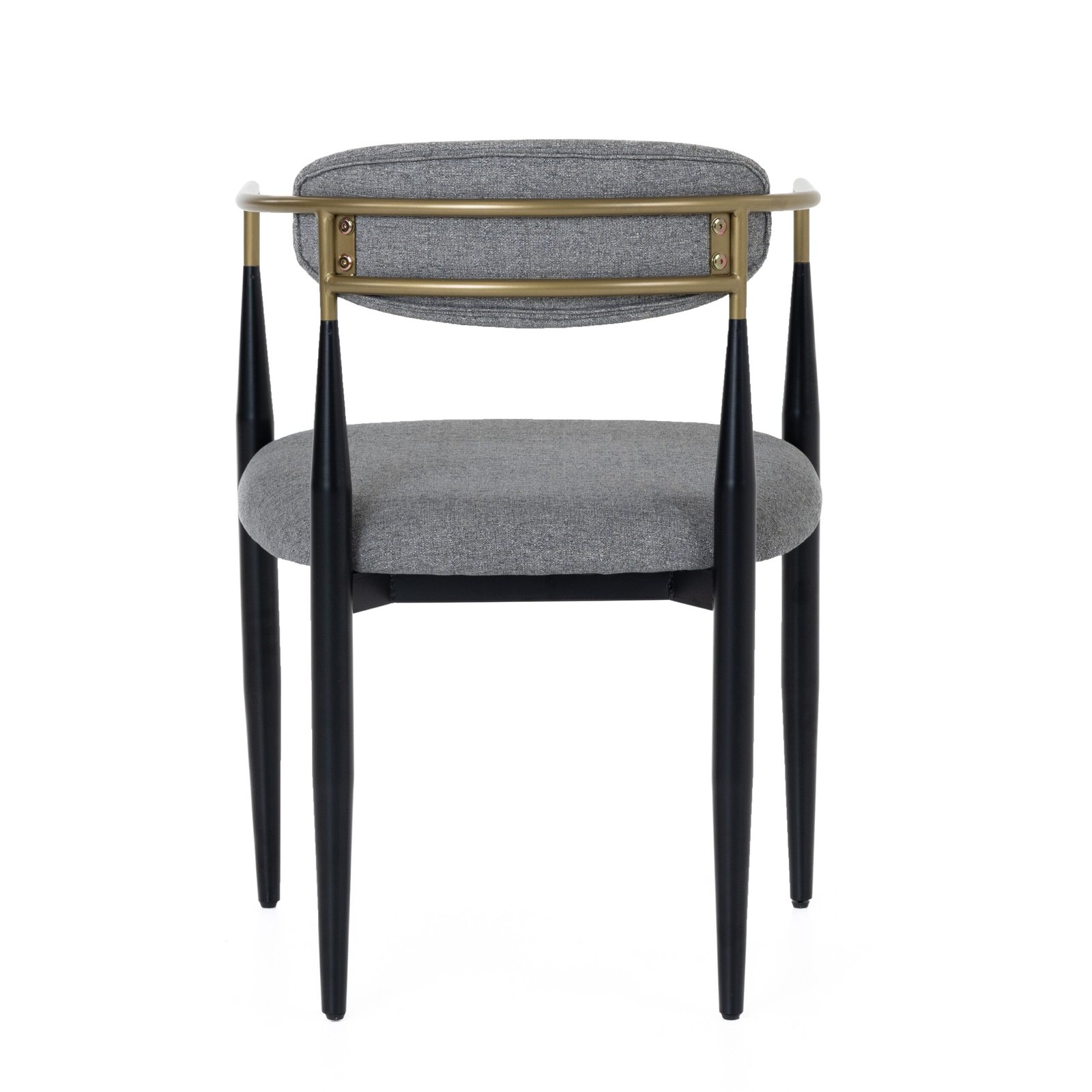 Modrest Buchtel - Mid-Century Modern Medium Grey + Gold Arm + Black Dining Chair - Image 3