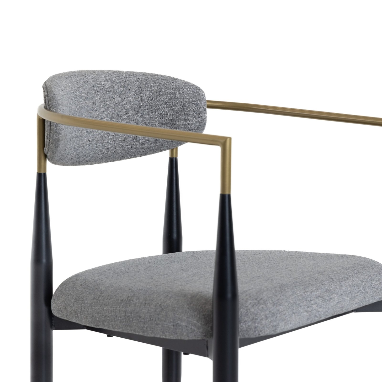 Modrest Buchtel - Mid-Century Modern Medium Grey + Gold Arm + Black Dining Chair - Image 4