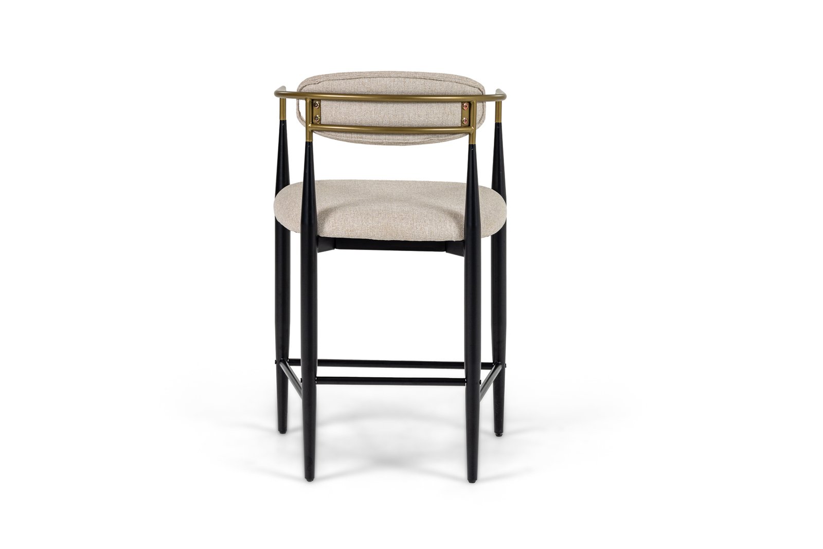 Modrest Buchtel - Mid-Century Modern Beige + Gold Arm + Black Counter Chair - Image 3
