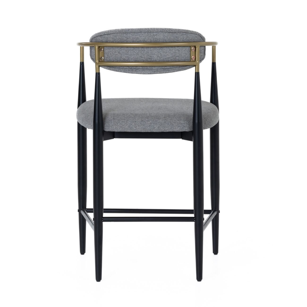 Modrest Buchtel - Mid-Century Modern Medium Grey + Gold Arm + Black Counter Chair - Image 3