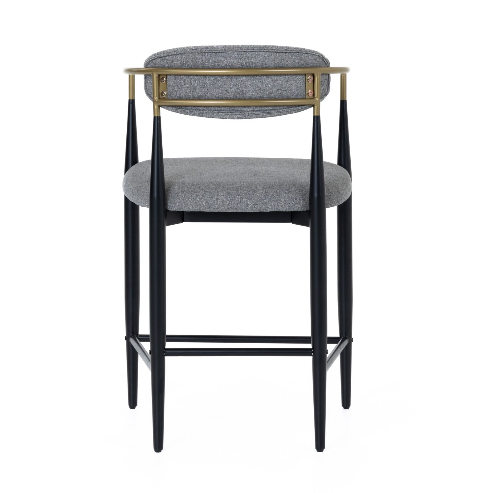 Modrest Buchtel - Mid-Century Modern Medium Grey + Gold Arm + Black Counter Chair - Image 3
