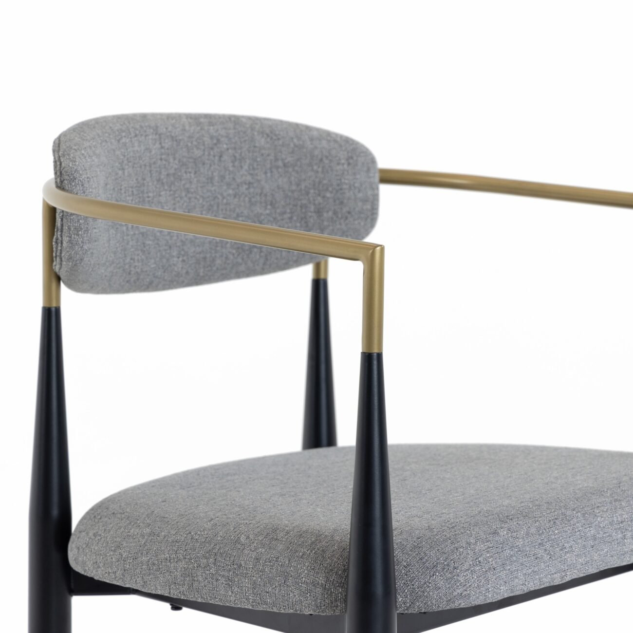 Modrest Buchtel - Mid-Century Modern Medium Grey + Gold Arm + Black Counter Chair - Image 4