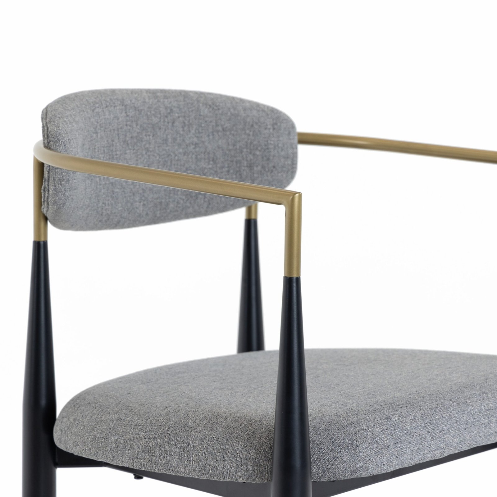 Modrest Buchtel - Mid-Century Modern Medium Grey + Gold Arm + Black Counter Chair - Image 4