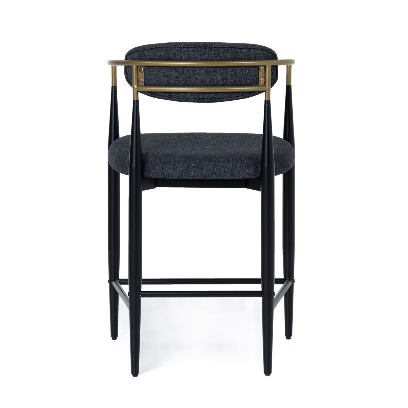 Modrest Buchtel - Mid-Century Modern Dark Grey + Gold Arm + Black Counter Chair - Image 3