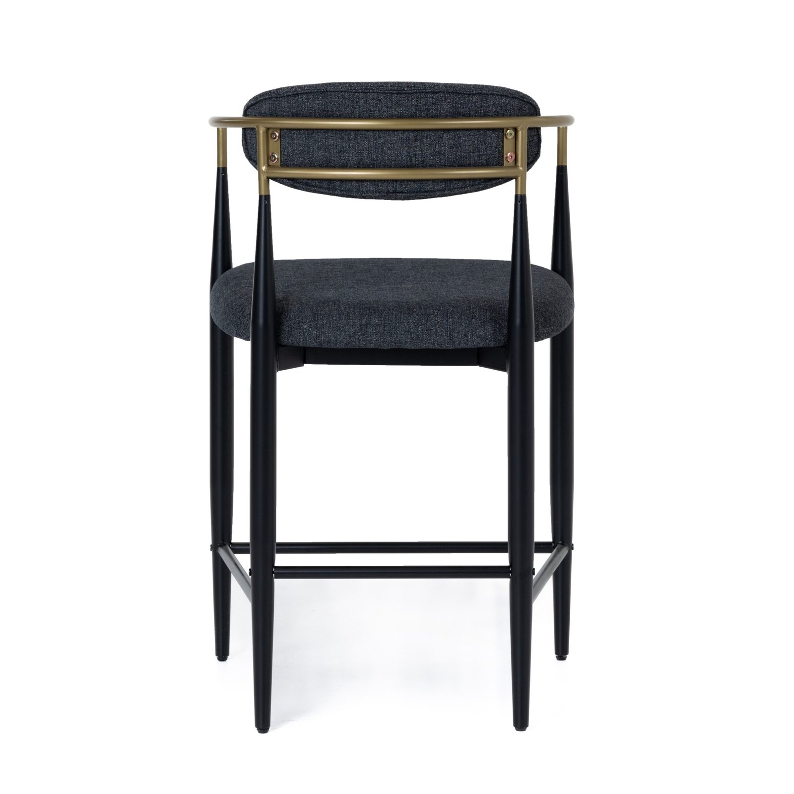 Modrest Buchtel - Mid-Century Modern Dark Grey + Gold Arm + Black Counter Chair - Image 3