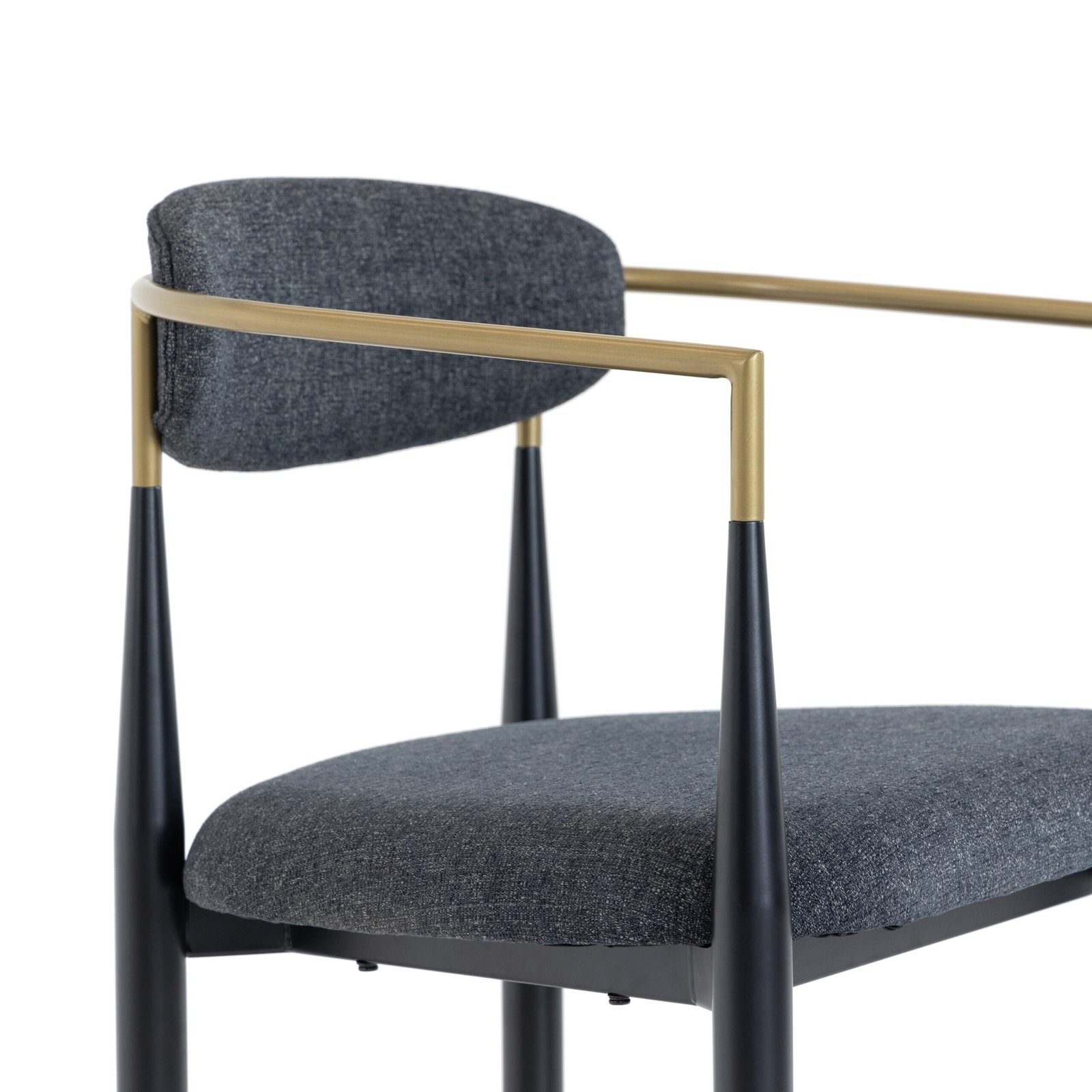 Modrest Buchtel - Mid-Century Modern Dark Grey + Gold Arm + Black Counter Chair - Image 4
