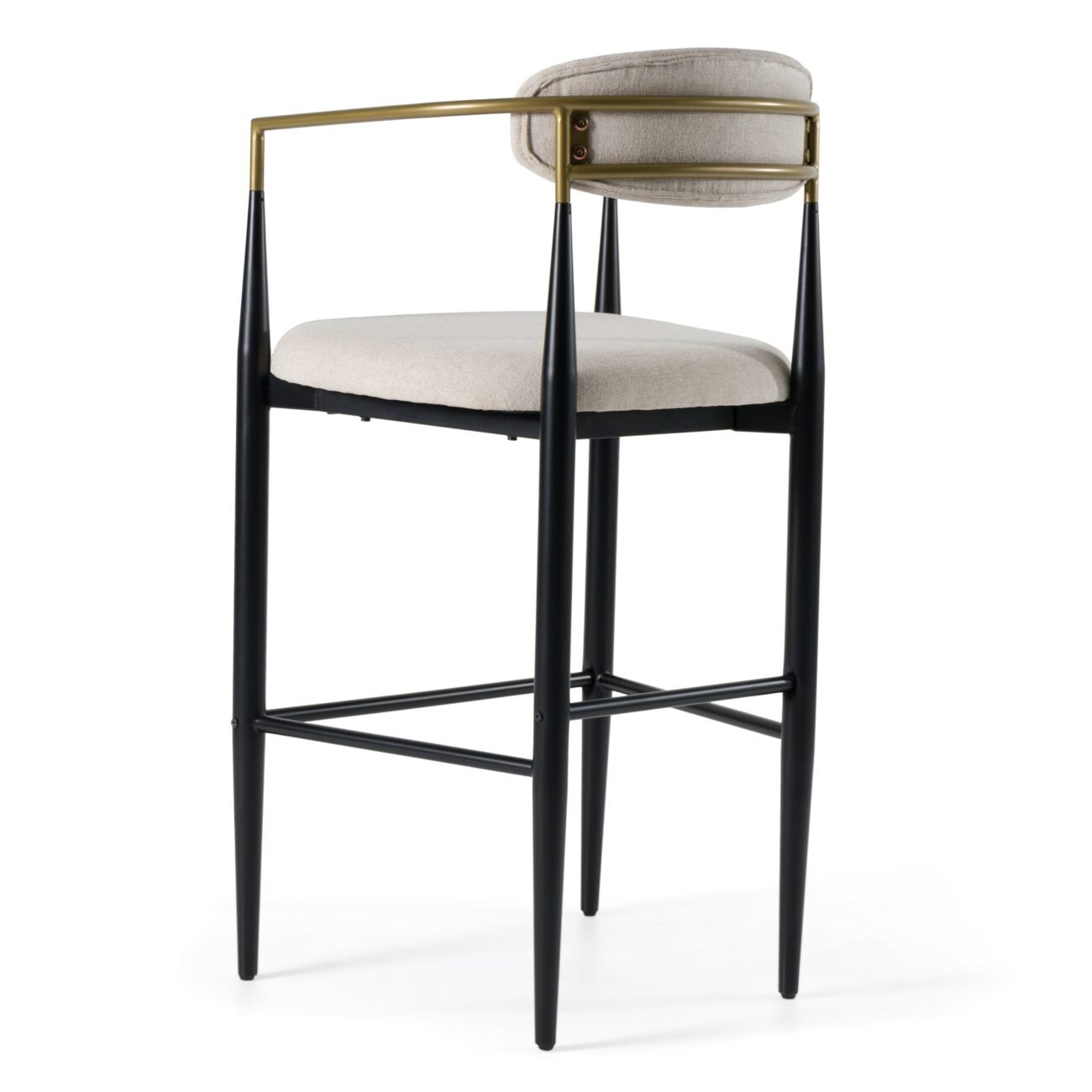 Modrest Buchtel - Mid-Century Modern Beige + Gold Arm + Black Bar Chair - Image 4