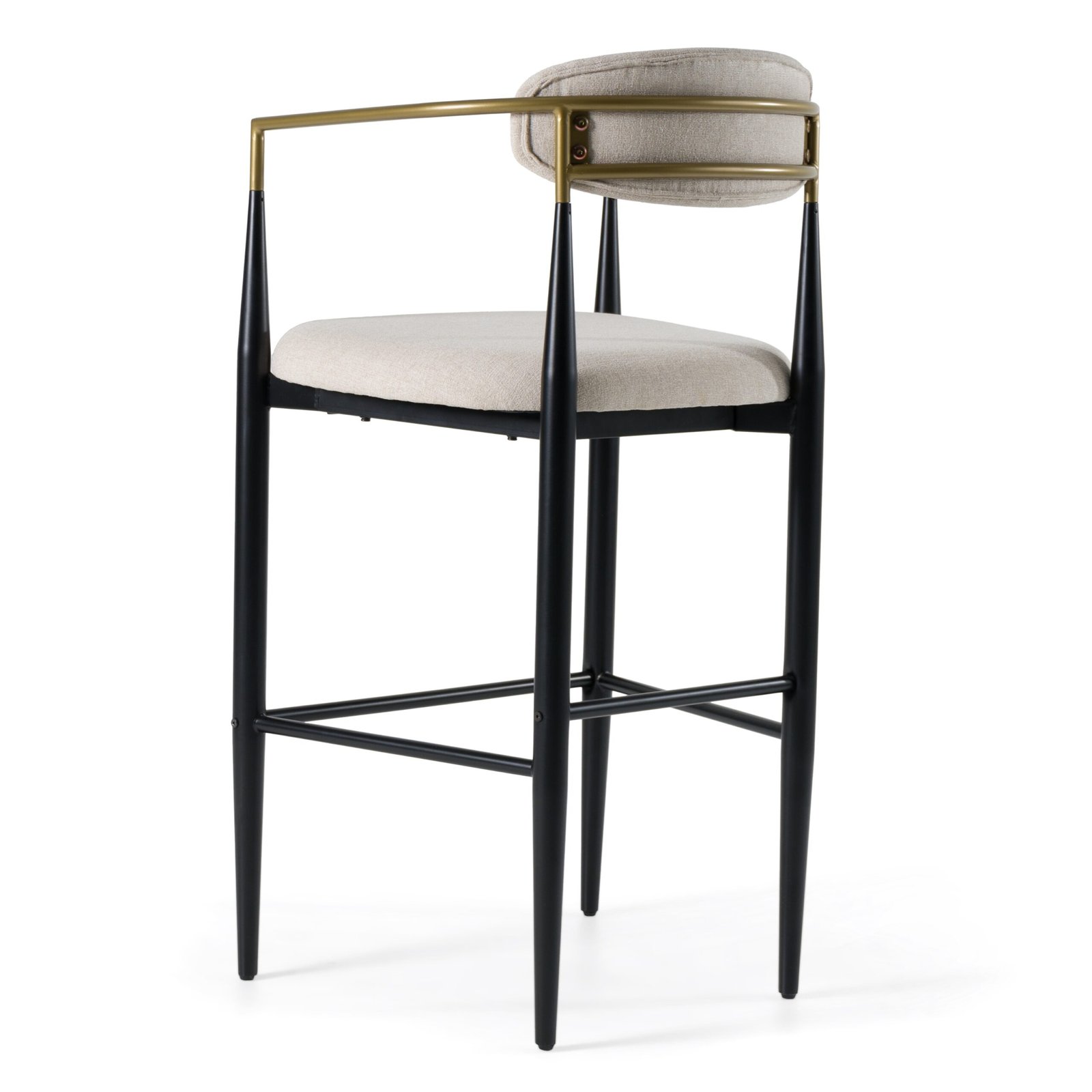 Modrest Buchtel - Mid-Century Modern Beige + Gold Arm + Black Bar Chair - Image 4