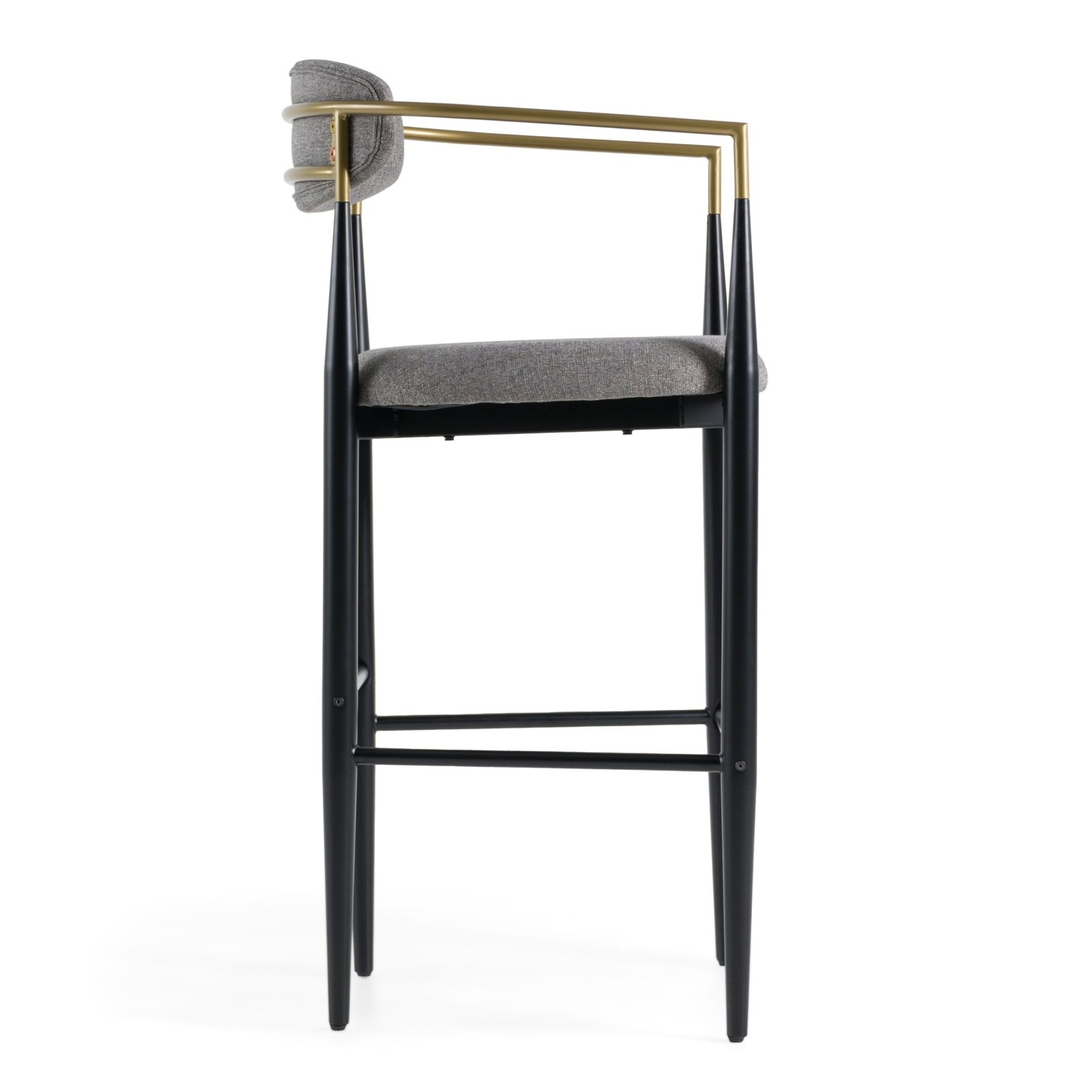 Modrest Buchtel - Mid-Century Modern Medium Grey + Gold Arm + Black Bar Chair - Image 2