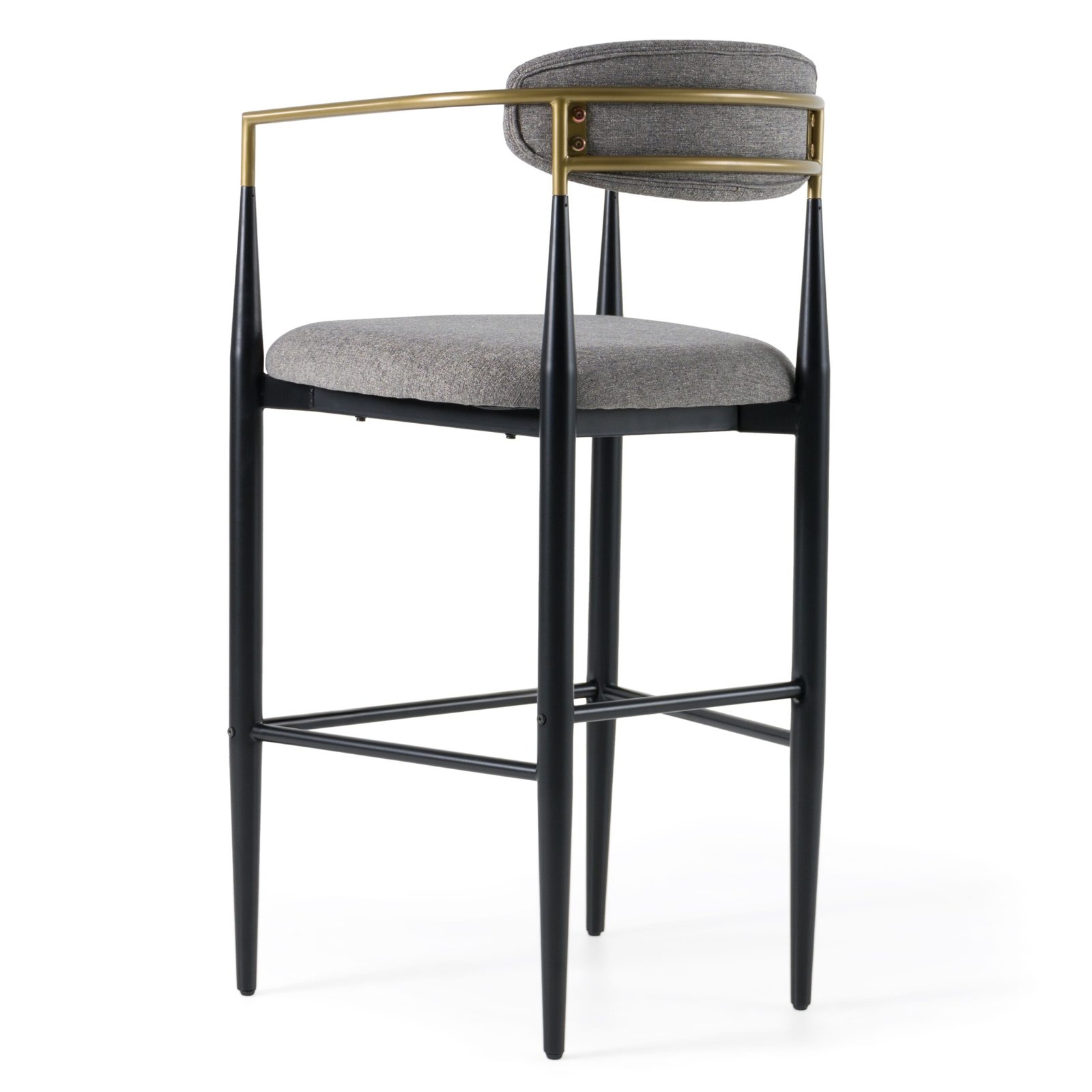 Modrest Buchtel - Mid-Century Modern Medium Grey + Gold Arm + Black Bar Chair - Image 4