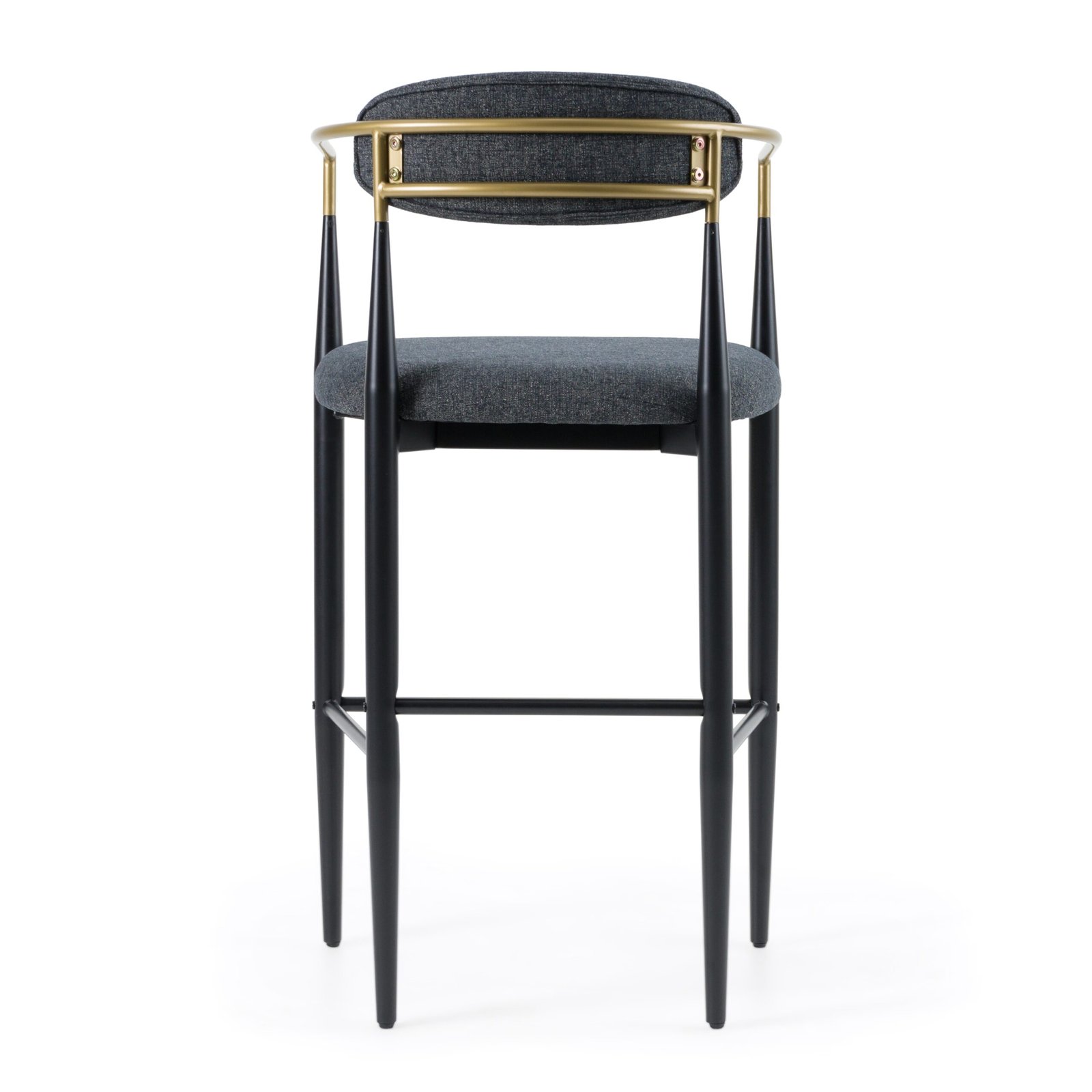 Modrest Buchtel - Mid-Century Modern Dark Grey + Gold Arm + Black Bar Chair - Image 3