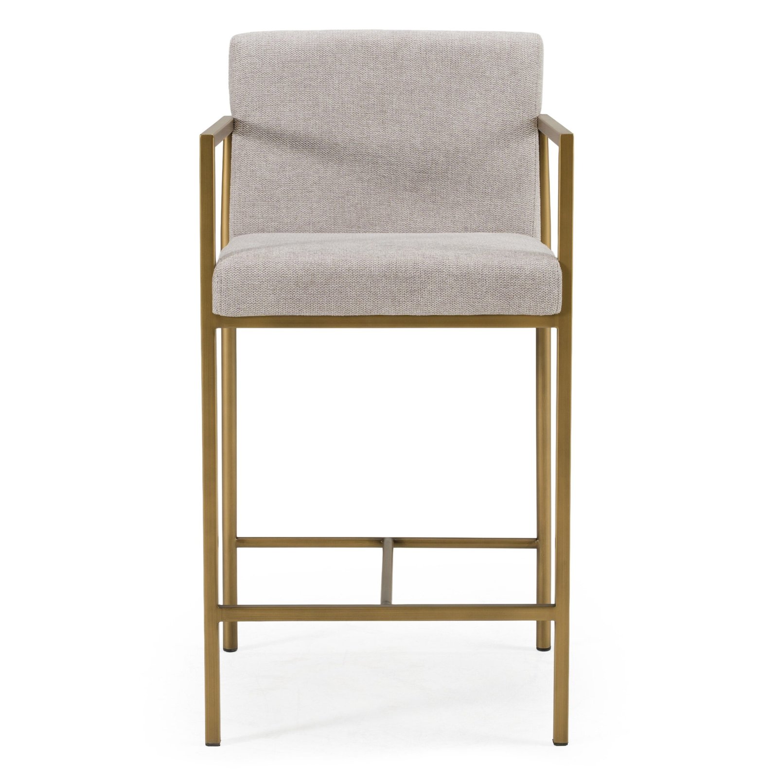 Modrest Burnham- Contemporary Light Grey Fabric + Brass Counter Stool - Image 3