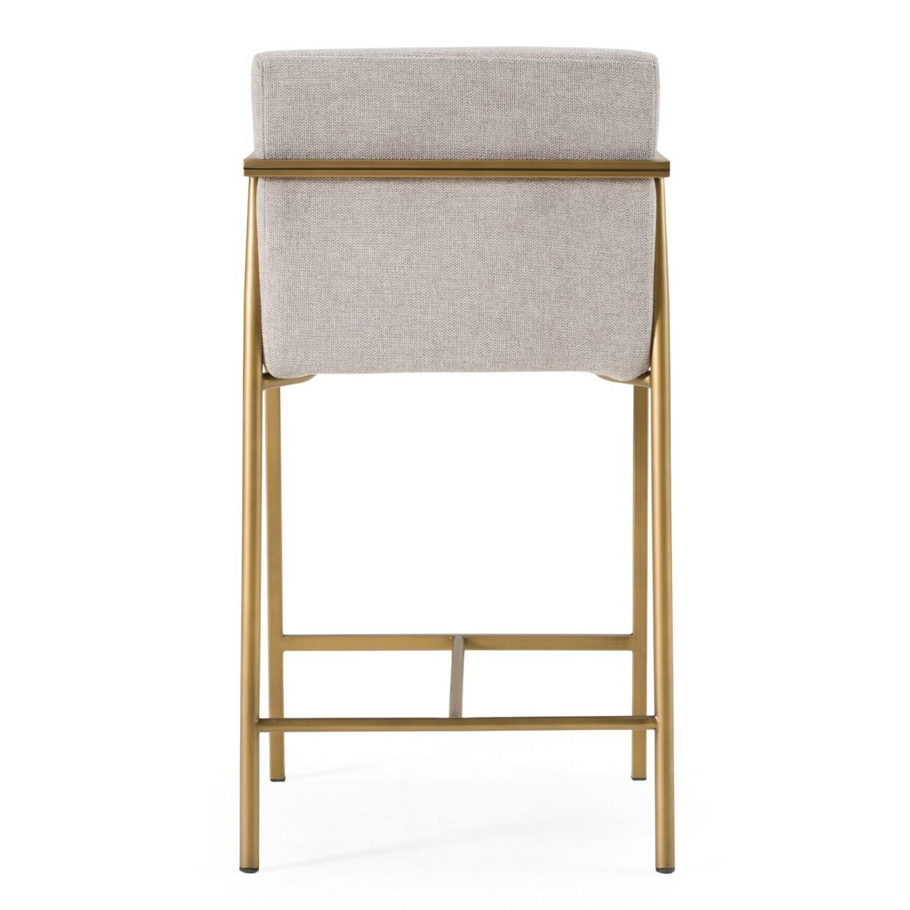 Modrest Burnham- Contemporary Light Grey Fabric + Brass Counter Stool - Image 5