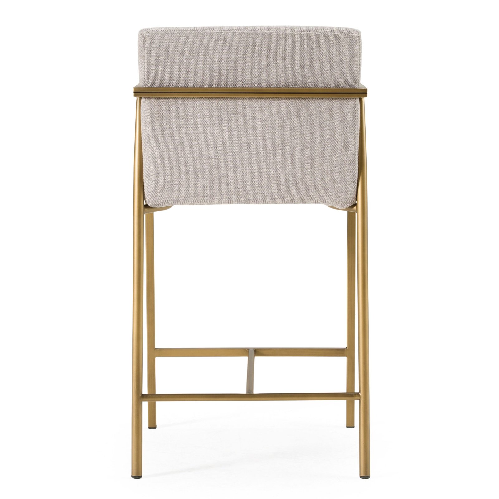 Modrest Burnham- Contemporary Light Grey Fabric + Brass Counter Stool - Image 5