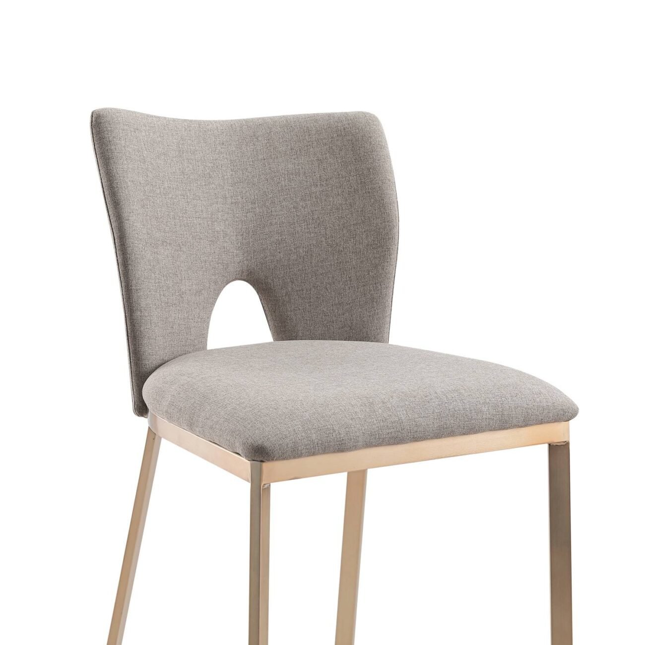 Modrest Burton - Glam Greige Fabric + Brass Bar Stool (Set of 2) - Image 3
