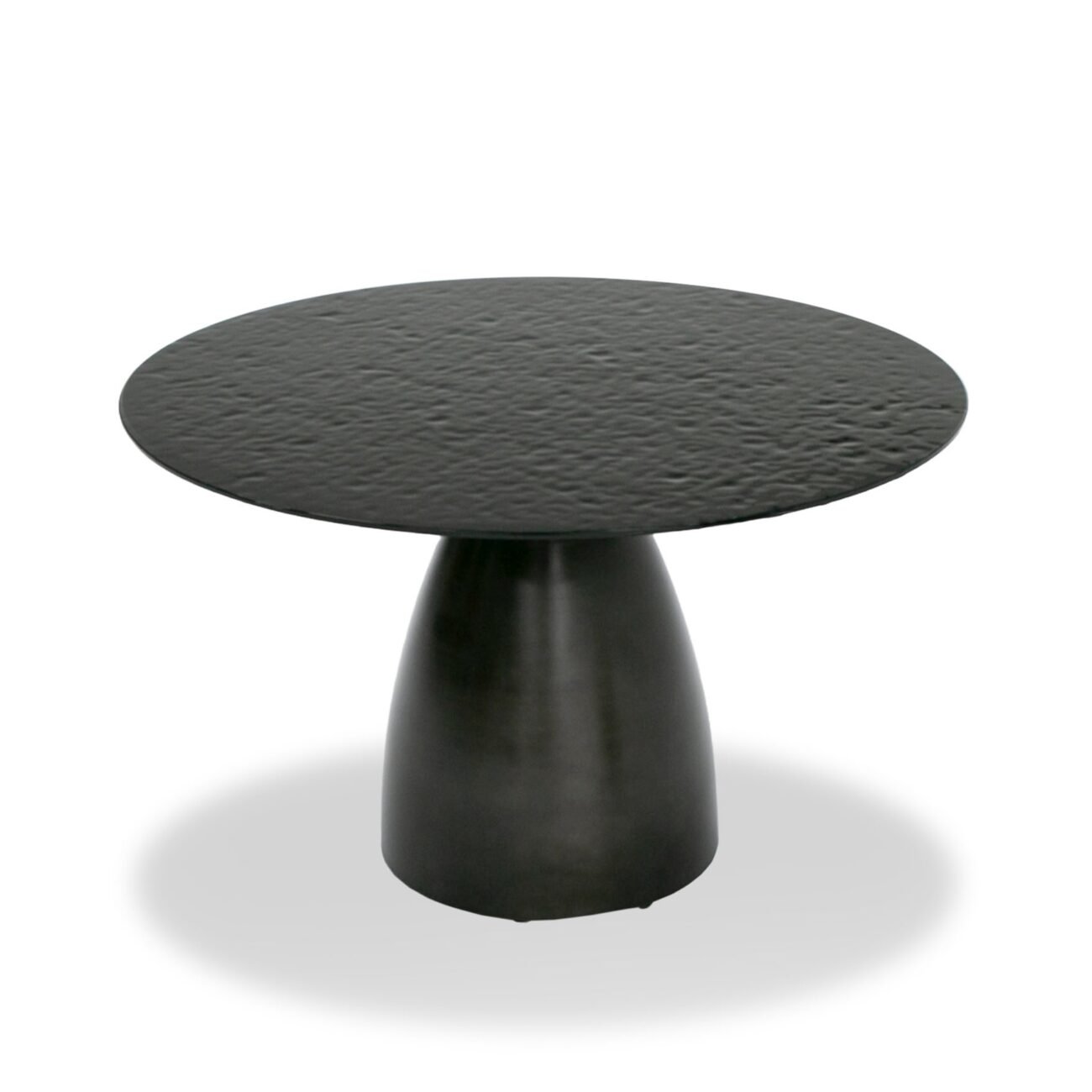 Modrest Calexico - Contemporary Black Wave Glass Round Dining Table - Image 5