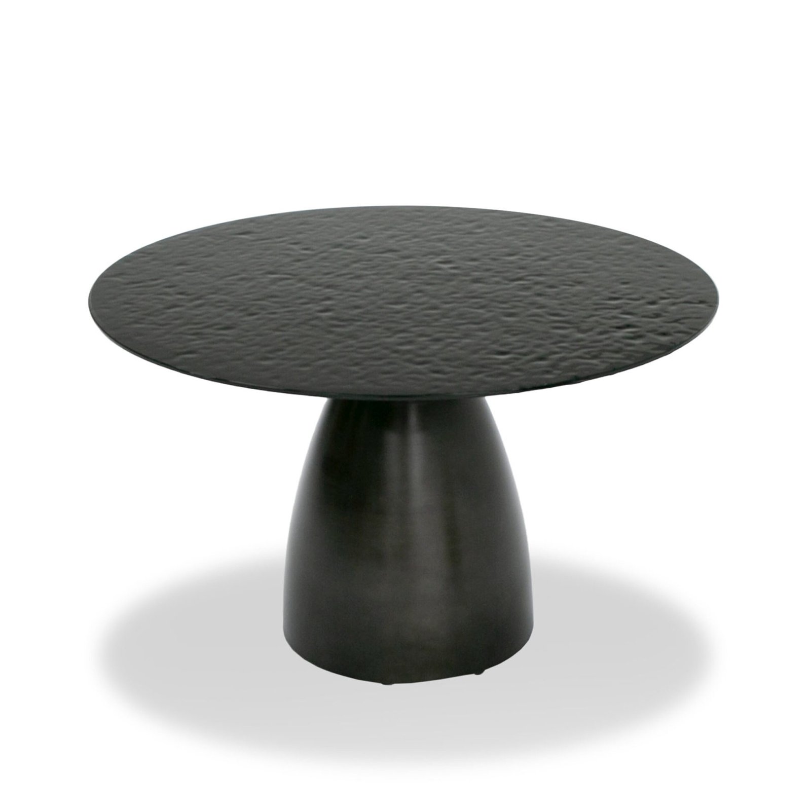 Modrest Calexico - Contemporary Black Wave Glass Round Dining Table - Image 5