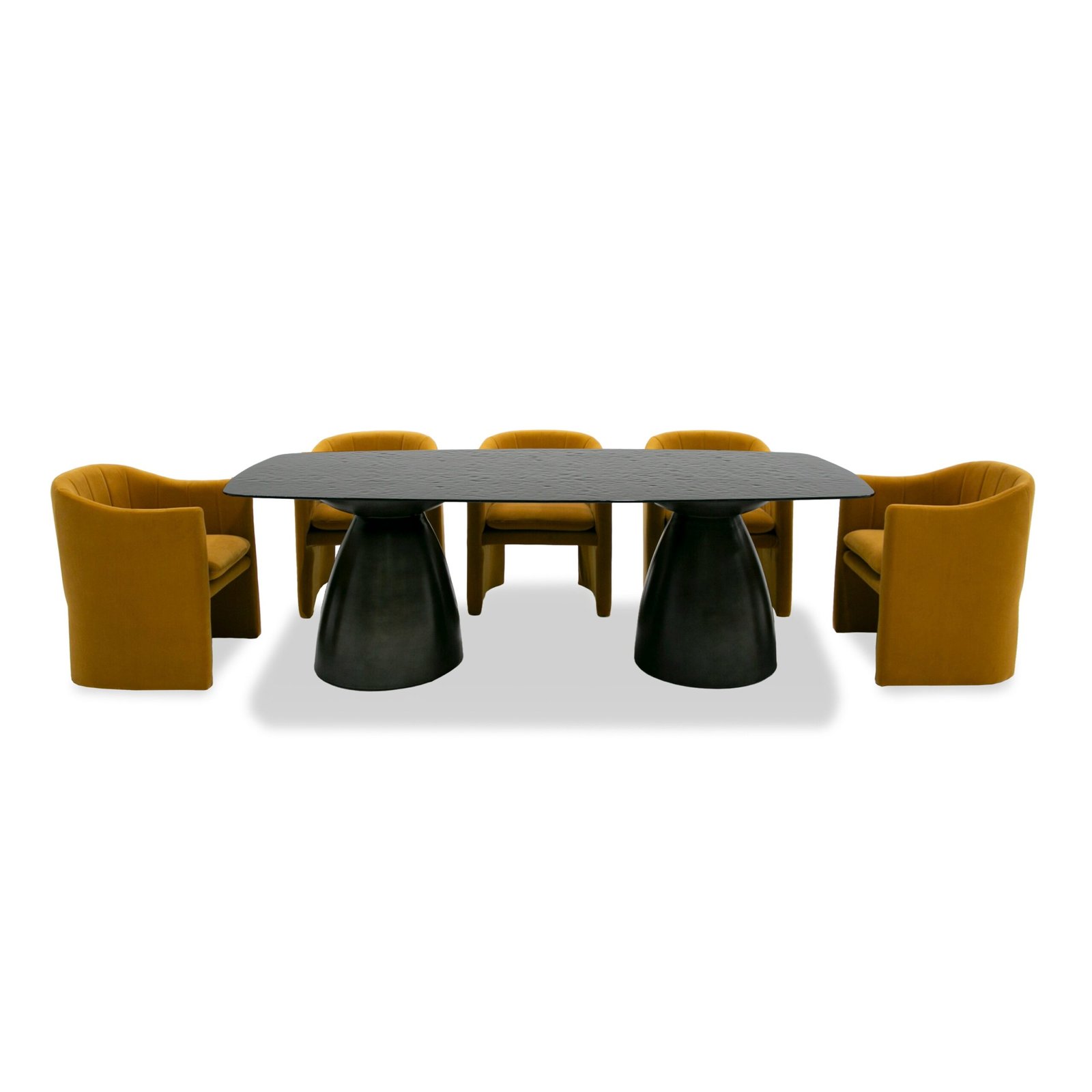 Modrest Calexico - Contemporary Black Wave Glass Rectangular Dining Table - Image 4