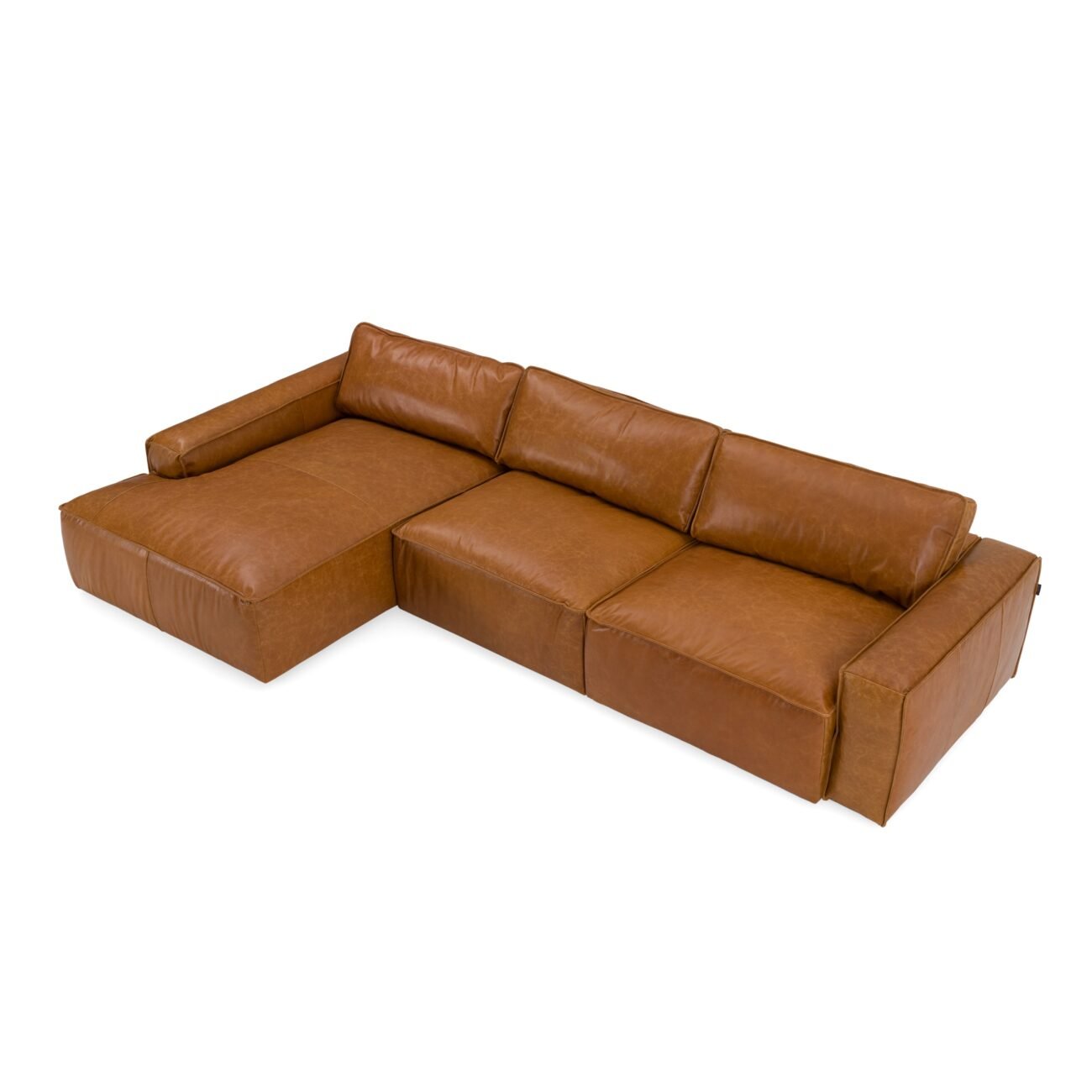 Modrest Cambria - Modern LAF Cognac Leather Sectional Sofa - Image 4