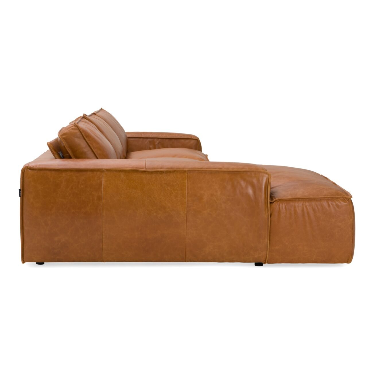 Modrest Cambria - Modern LAF Cognac Leather Sectional Sofa - Image 5
