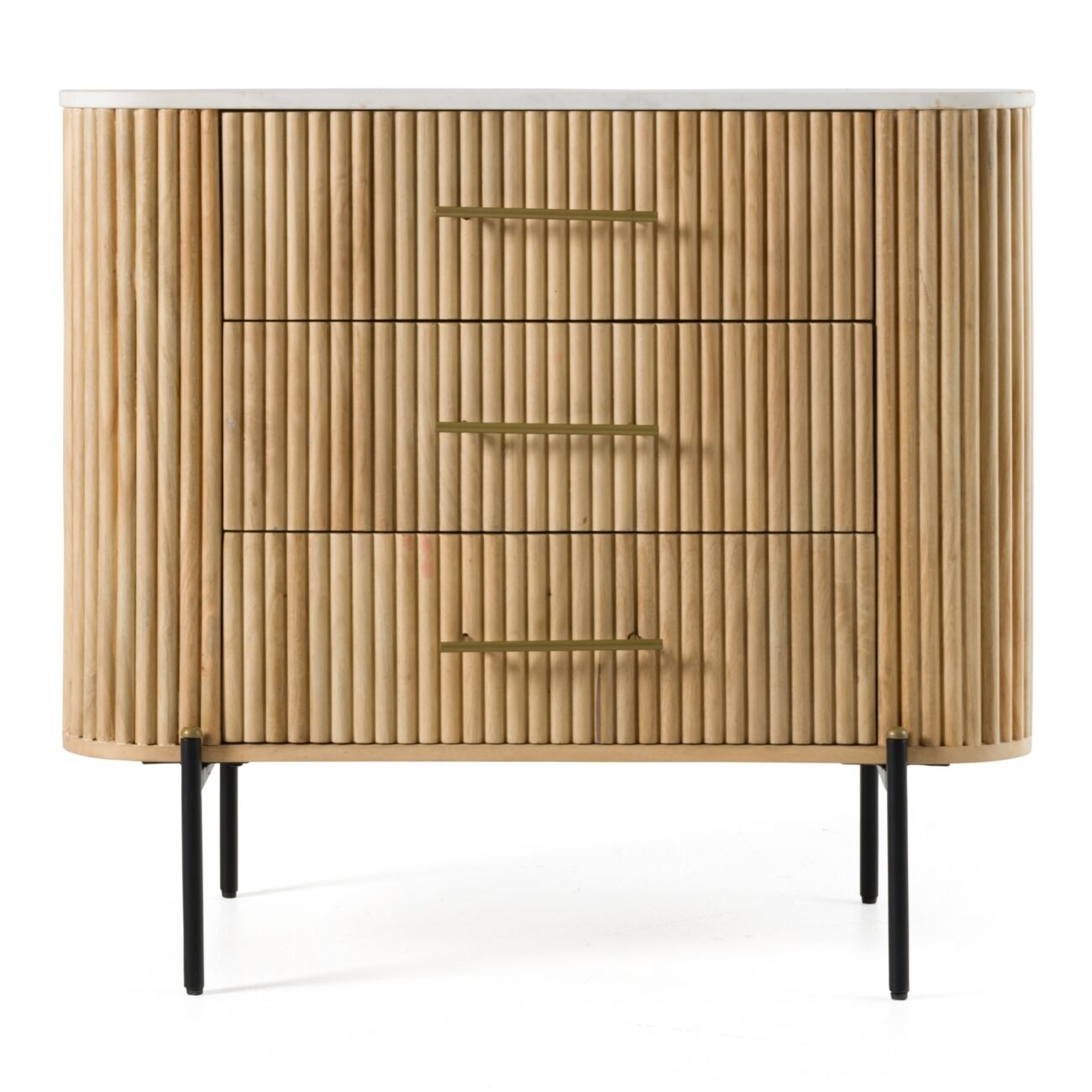 Modrest - Cambridge White Marble & Mango 3 Drawer Dresser - Image 2