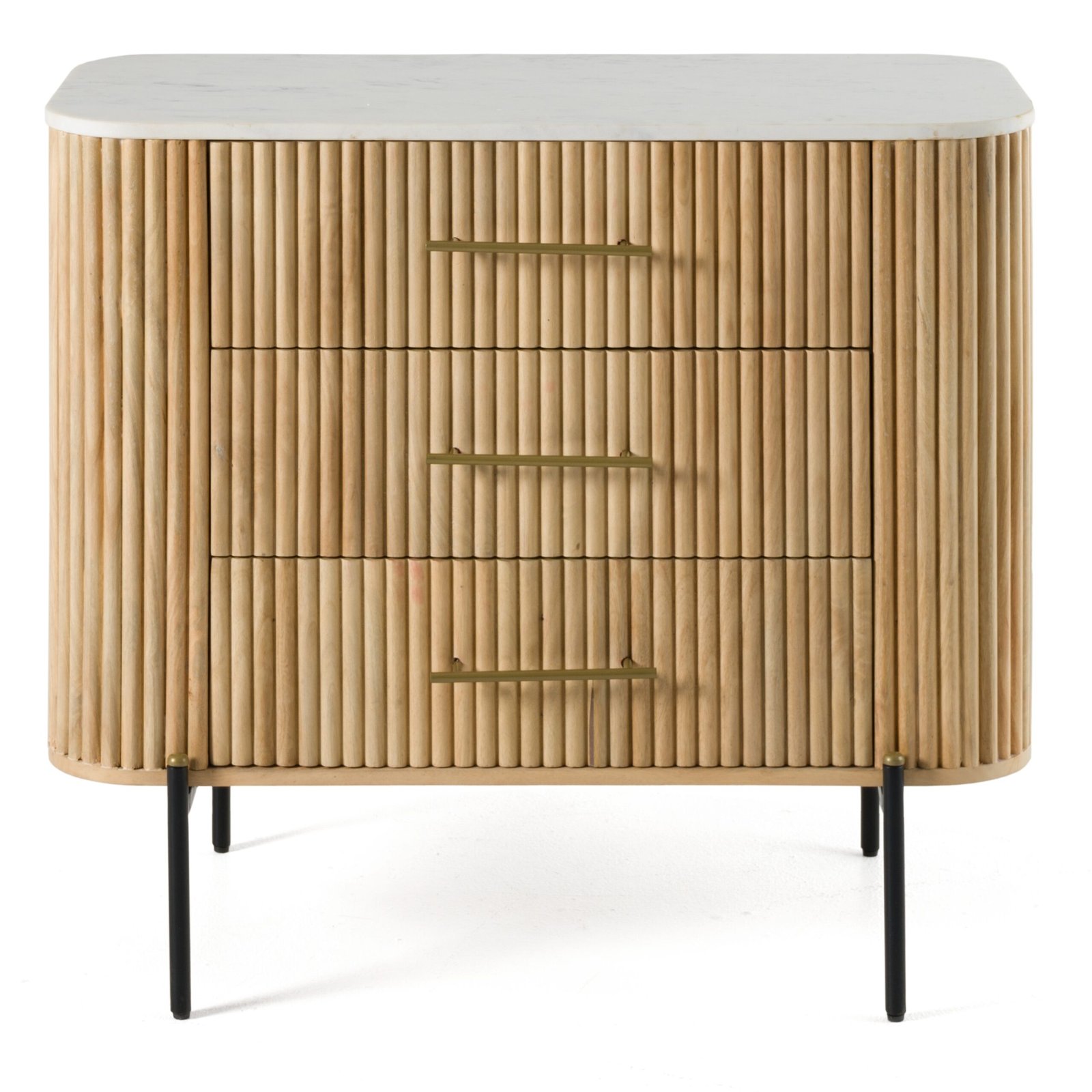 Modrest - Cambridge White Marble & Mango 3 Drawer Dresser - Image 3