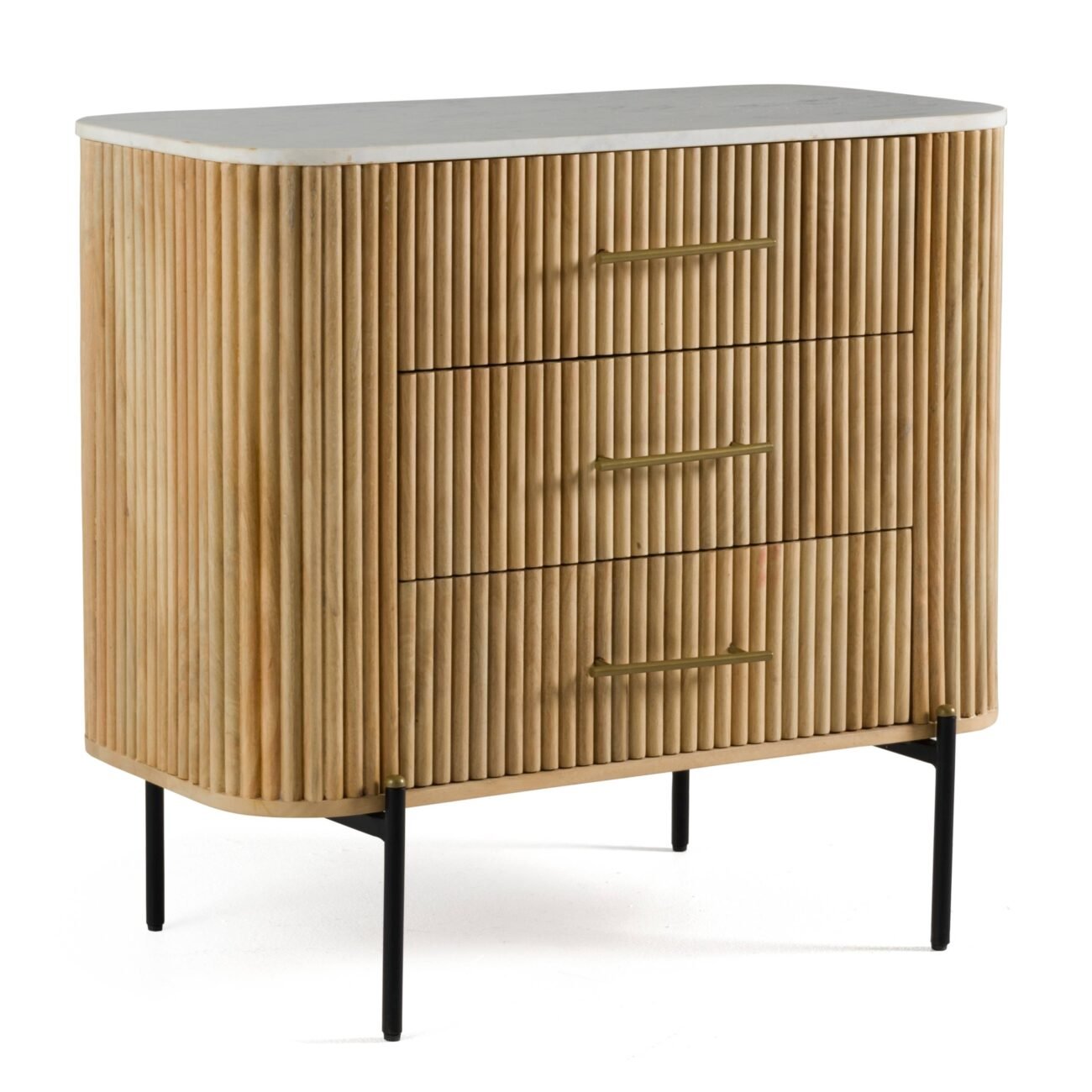 Modrest - Cambridge White Marble & Mango 3 Drawer Dresser - Image 4
