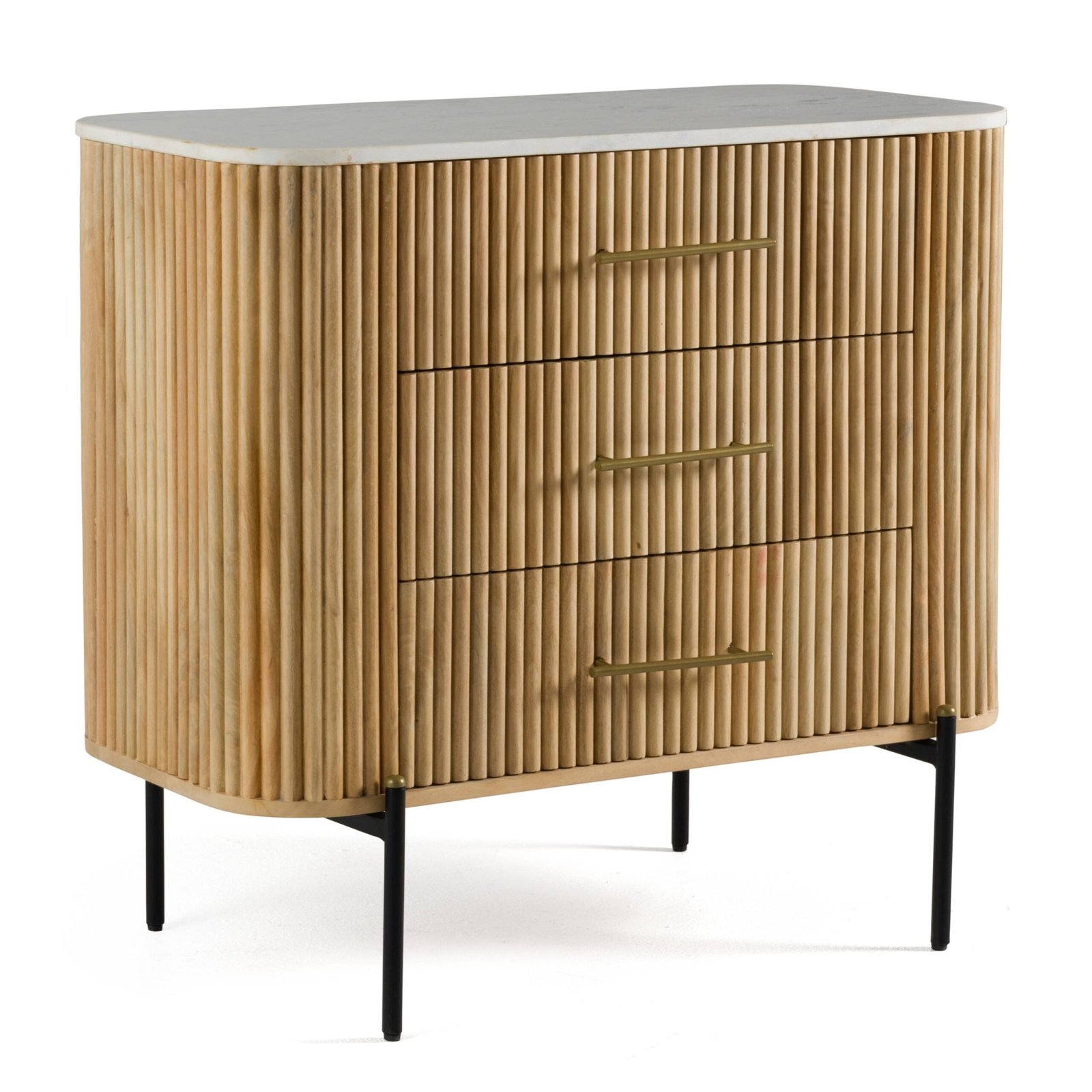 Modrest - Cambridge White Marble & Mango 3 Drawer Dresser - Image 4