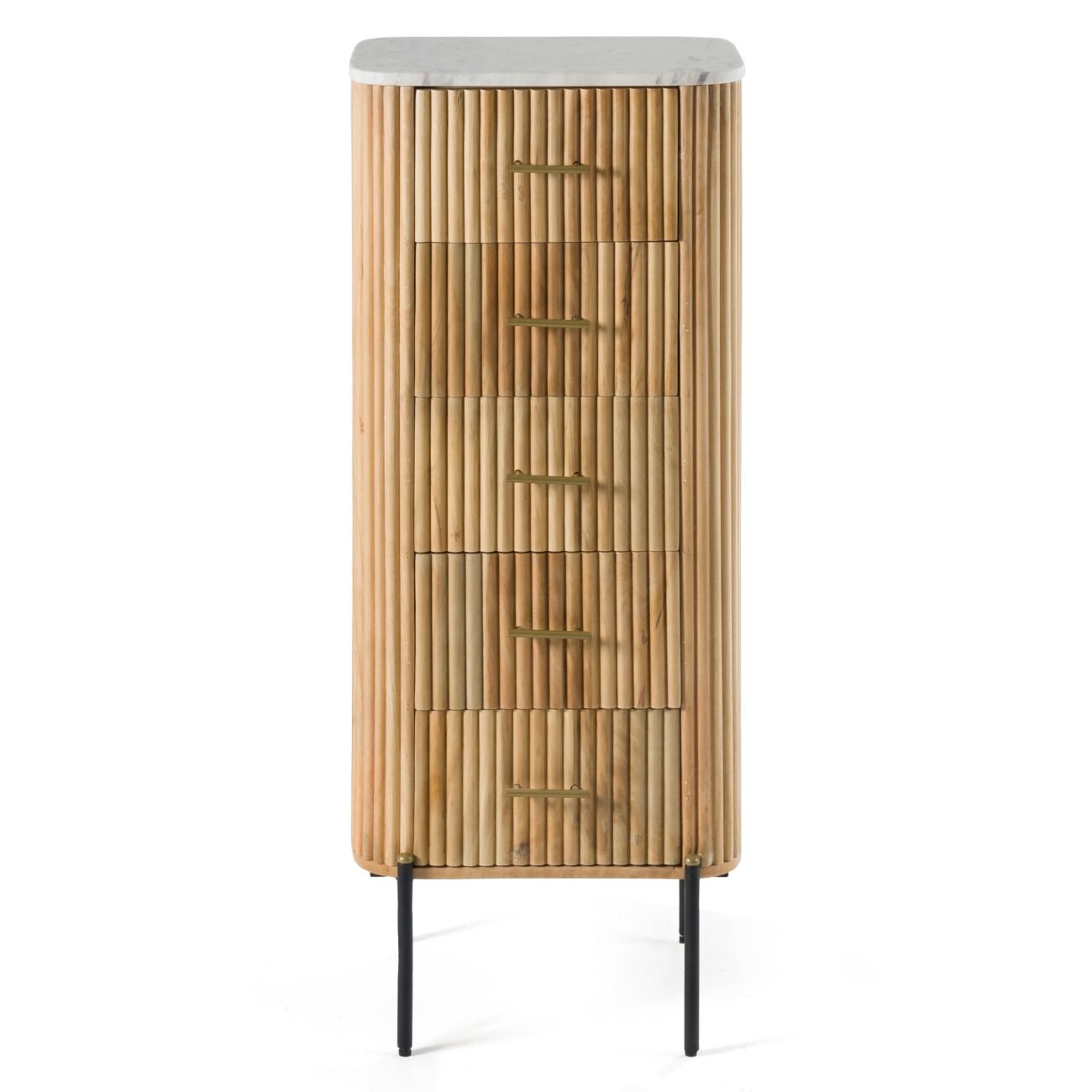 Modrest - Cambridge White Marble & Mango 5 Drawer Chest - Image 4