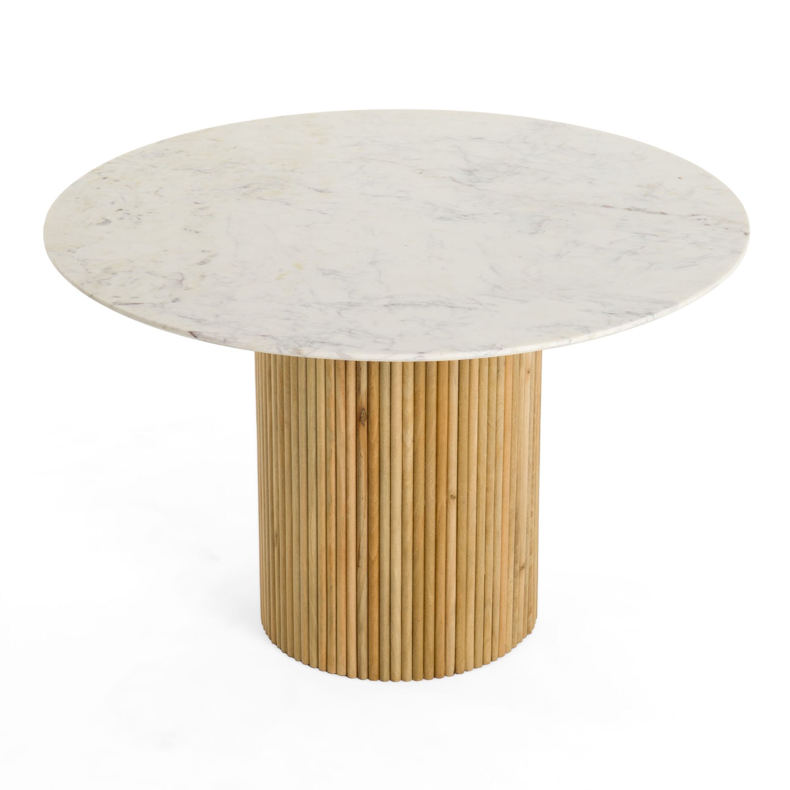 Modrest - Cambridge White Marble & Mango Round Dining Table - Image 2