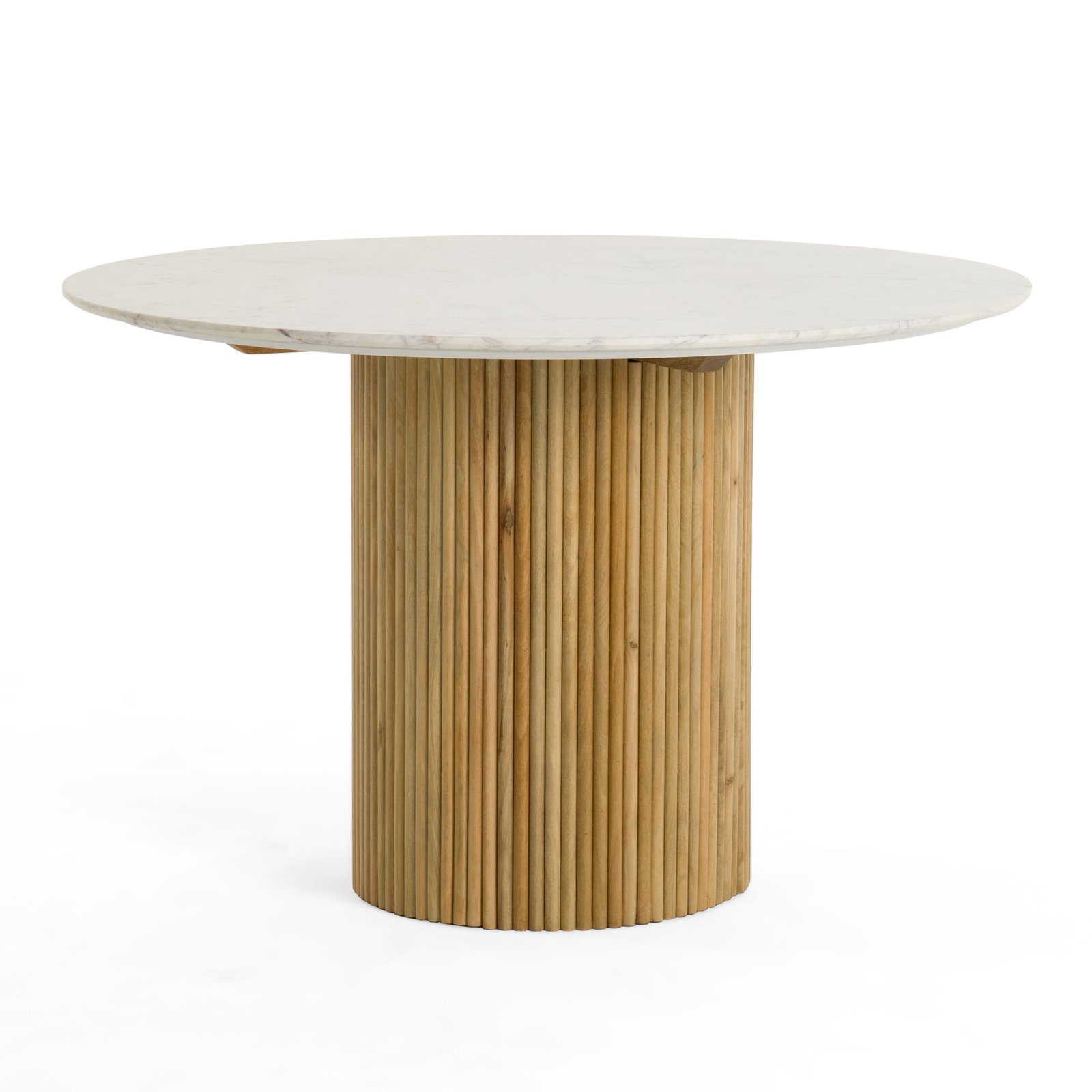 Modrest - Cambridge White Marble & Mango Round Dining Table - Image 3