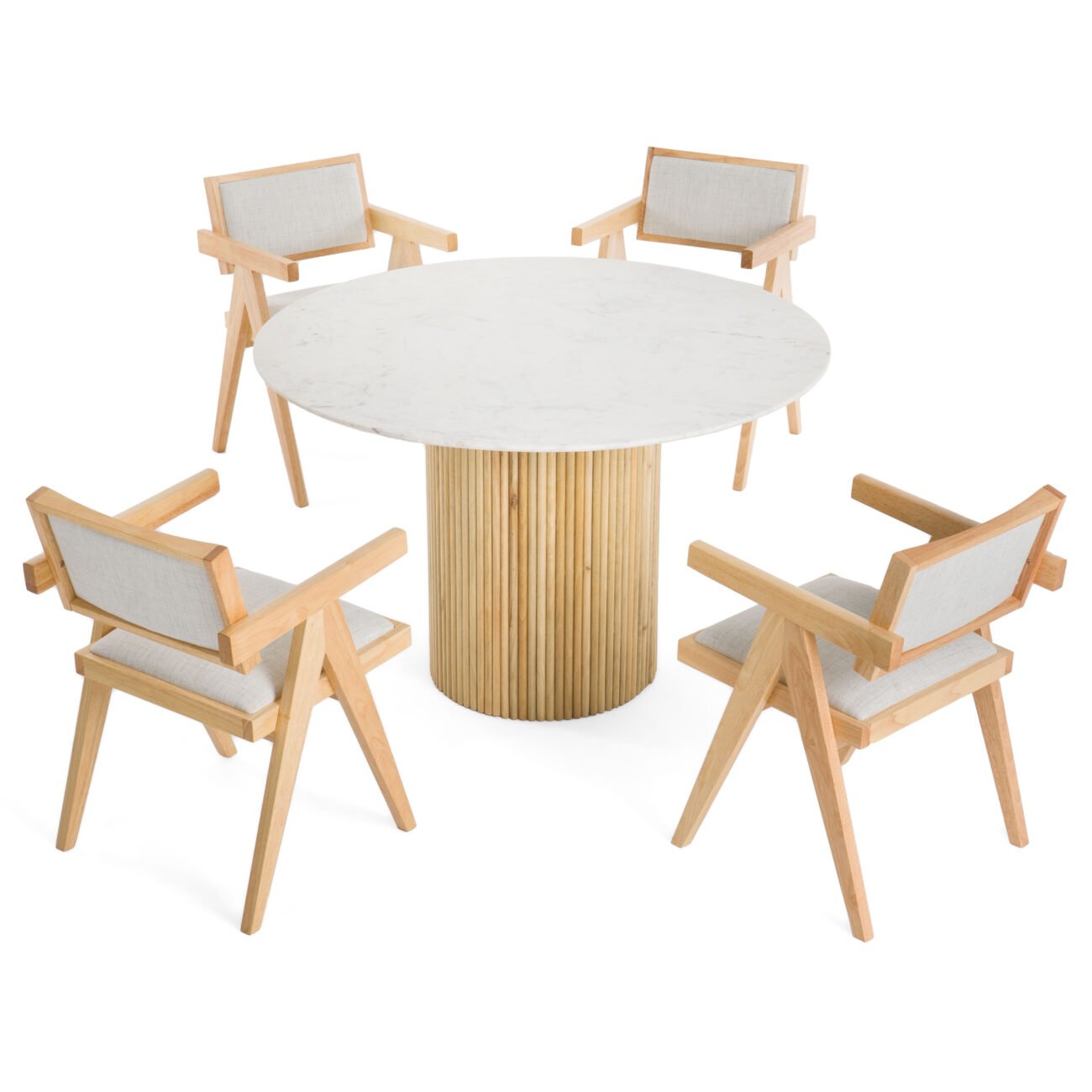 Modrest - Cambridge White Marble & Mango Round Dining Table - Image 4