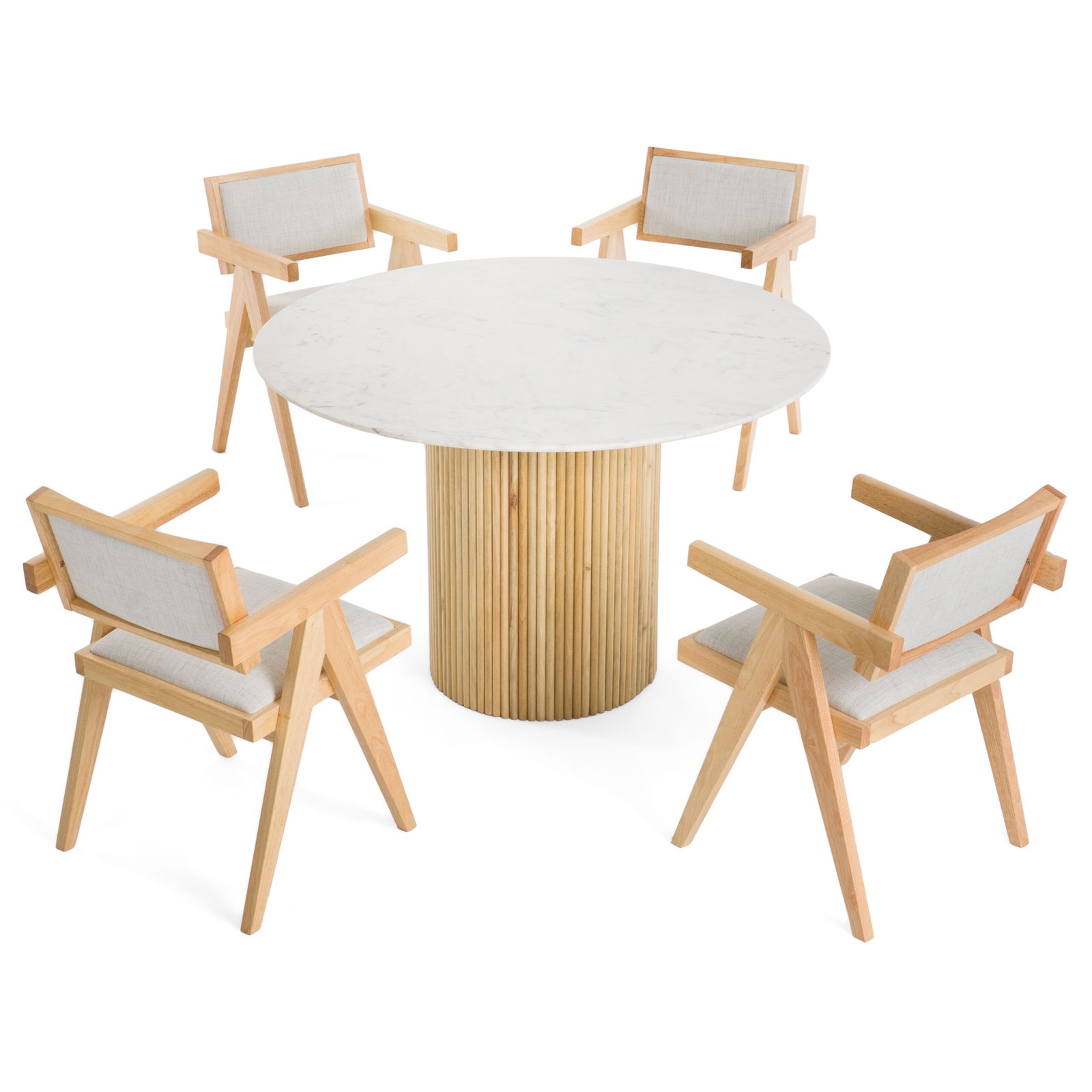 Modrest - Cambridge White Marble & Mango Round Dining Table - Image 4