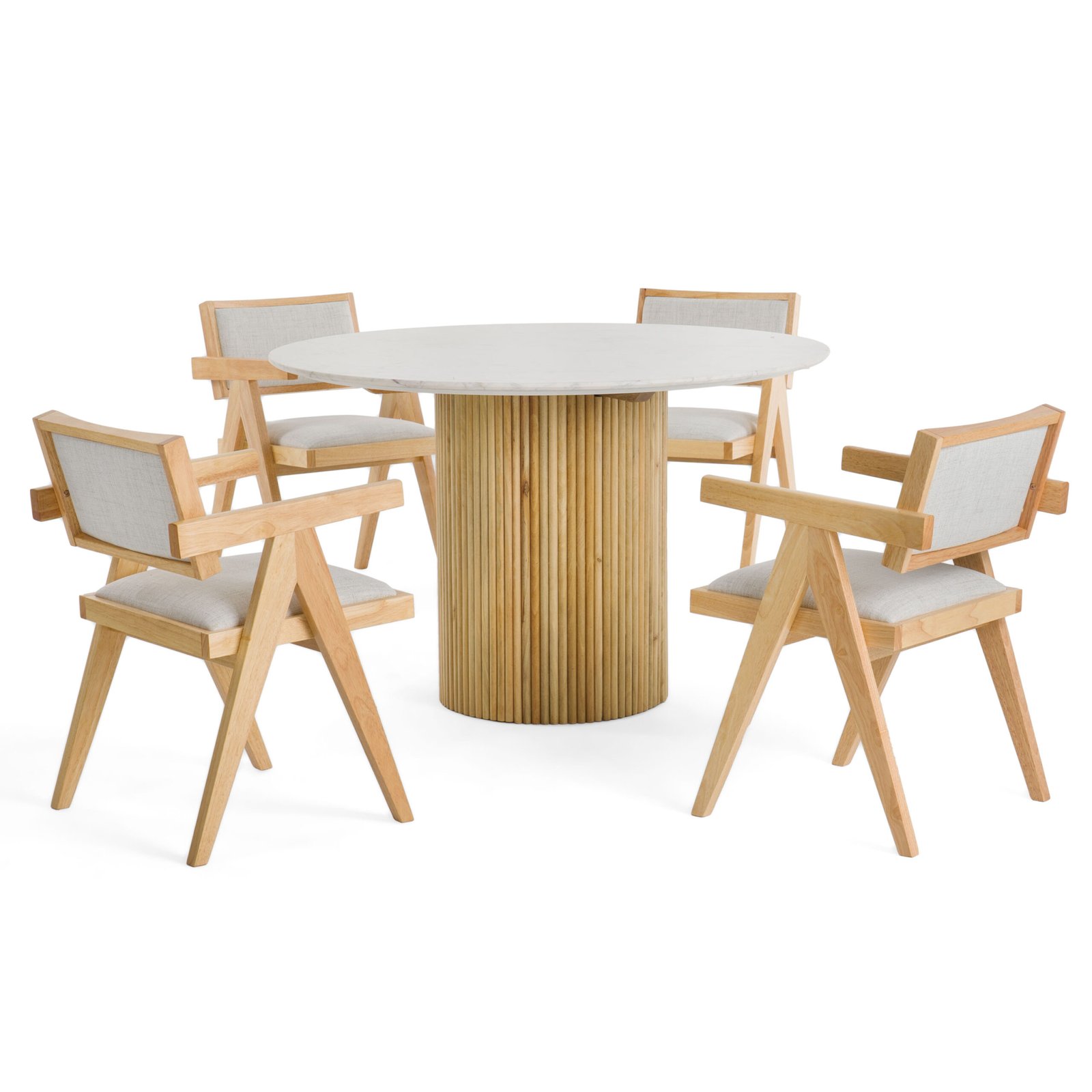 Modrest - Cambridge White Marble & Mango Round Dining Table - Image 5