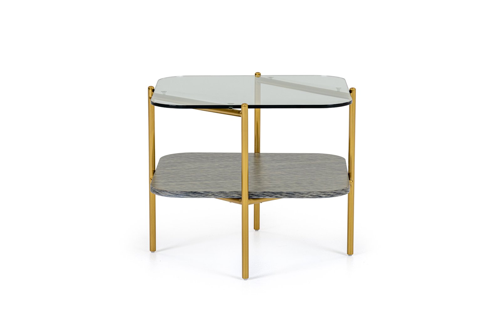 Modrest Cari - Glam Gold + Glass End Table - Image 3