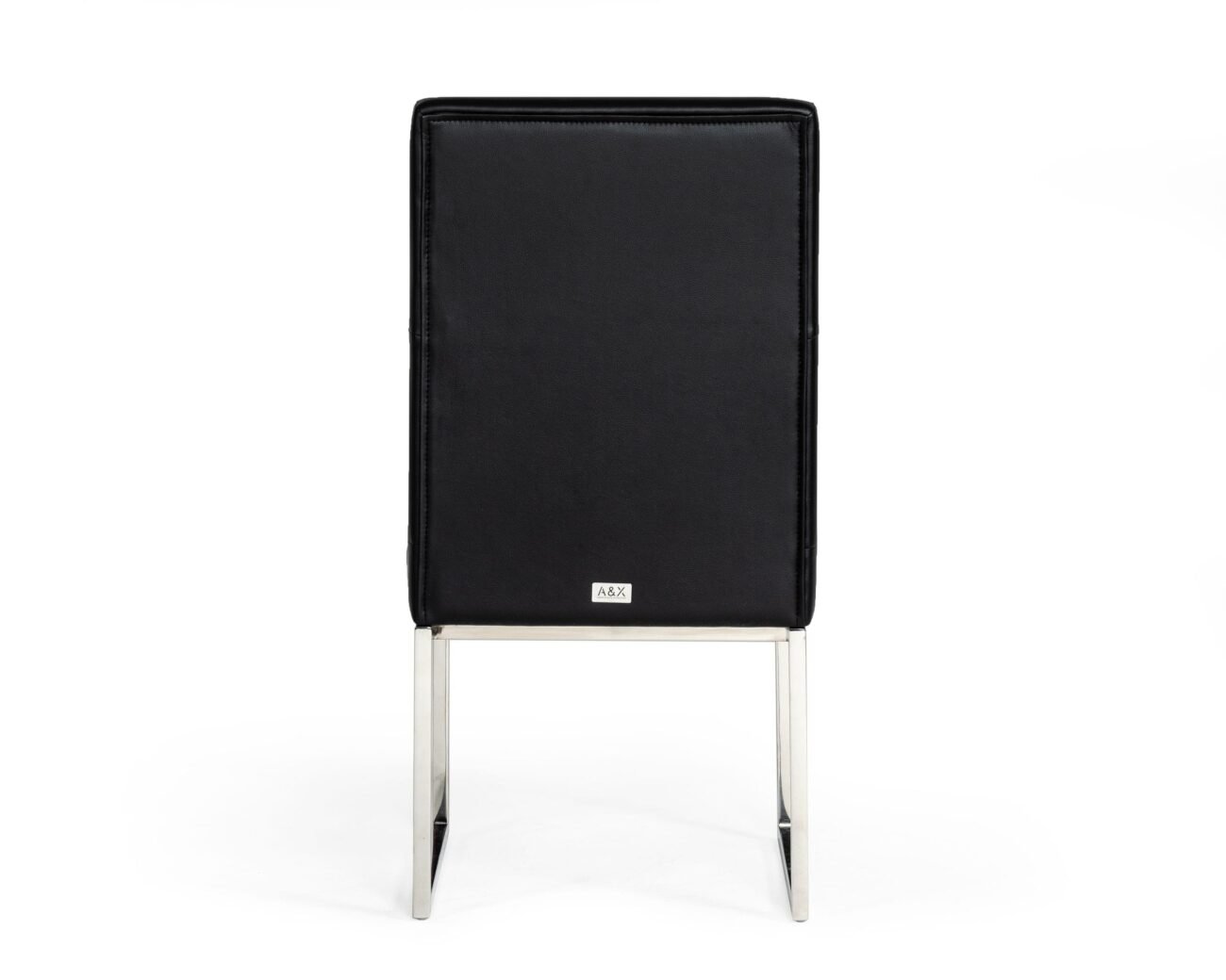 A&X Carla - Modern Black Leatherette Dining Chair (Set of 2) - Image 4
