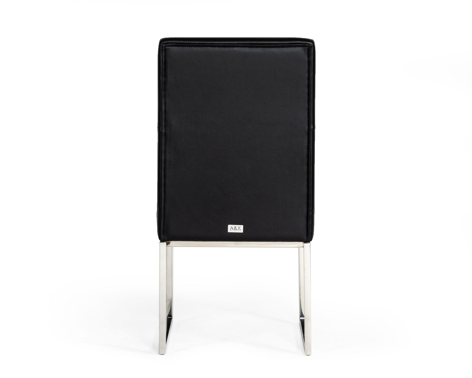 A&X Carla - Modern Black Leatherette Dining Chair (Set of 2) - Image 4