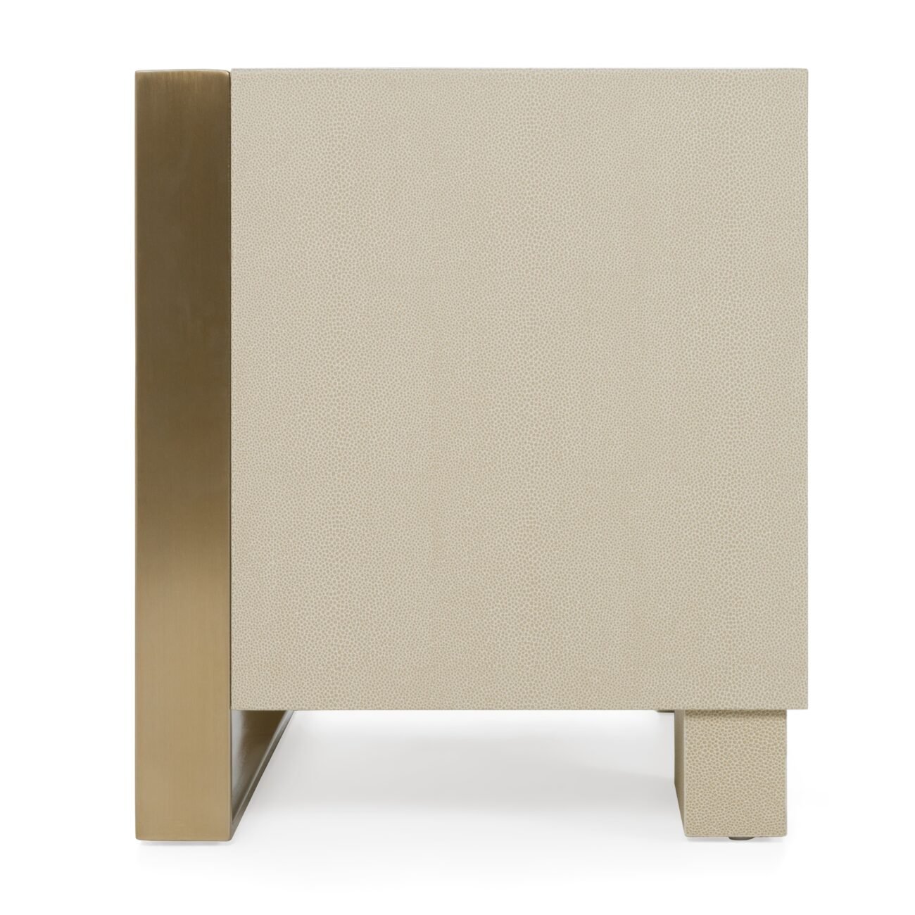Nova Domus Cartier - Modern Beige Shagreen and Brushed Brass Nightstand - Image 5