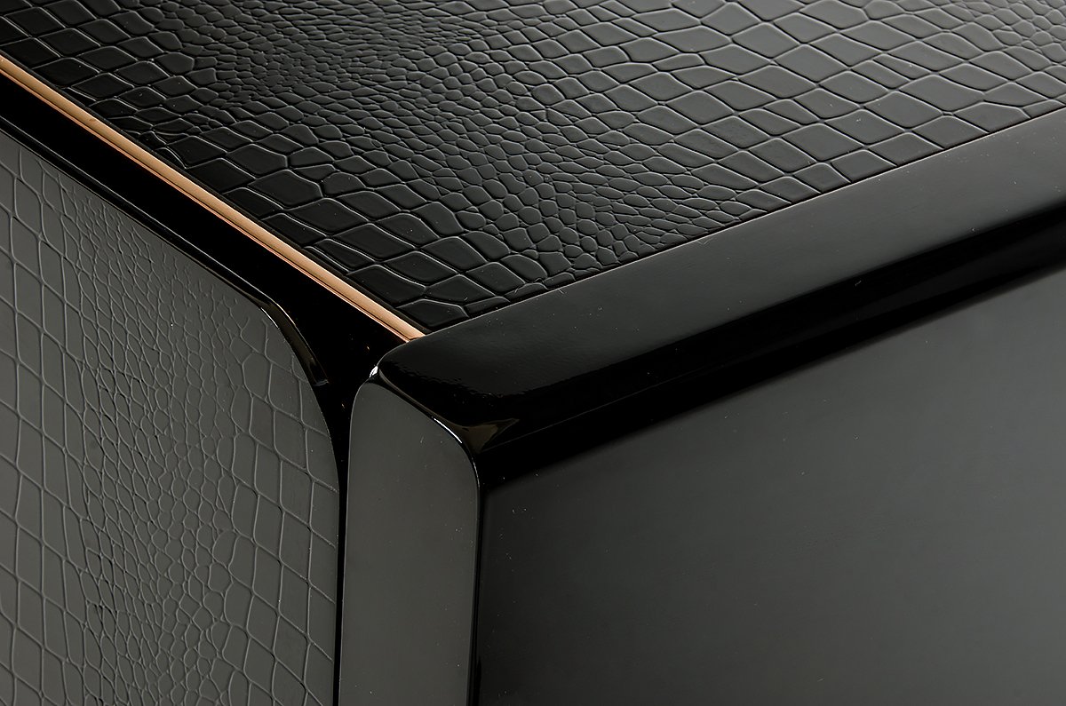 A&X Talin Modern Black Crocodile & Rosegold Buffet - Image 5