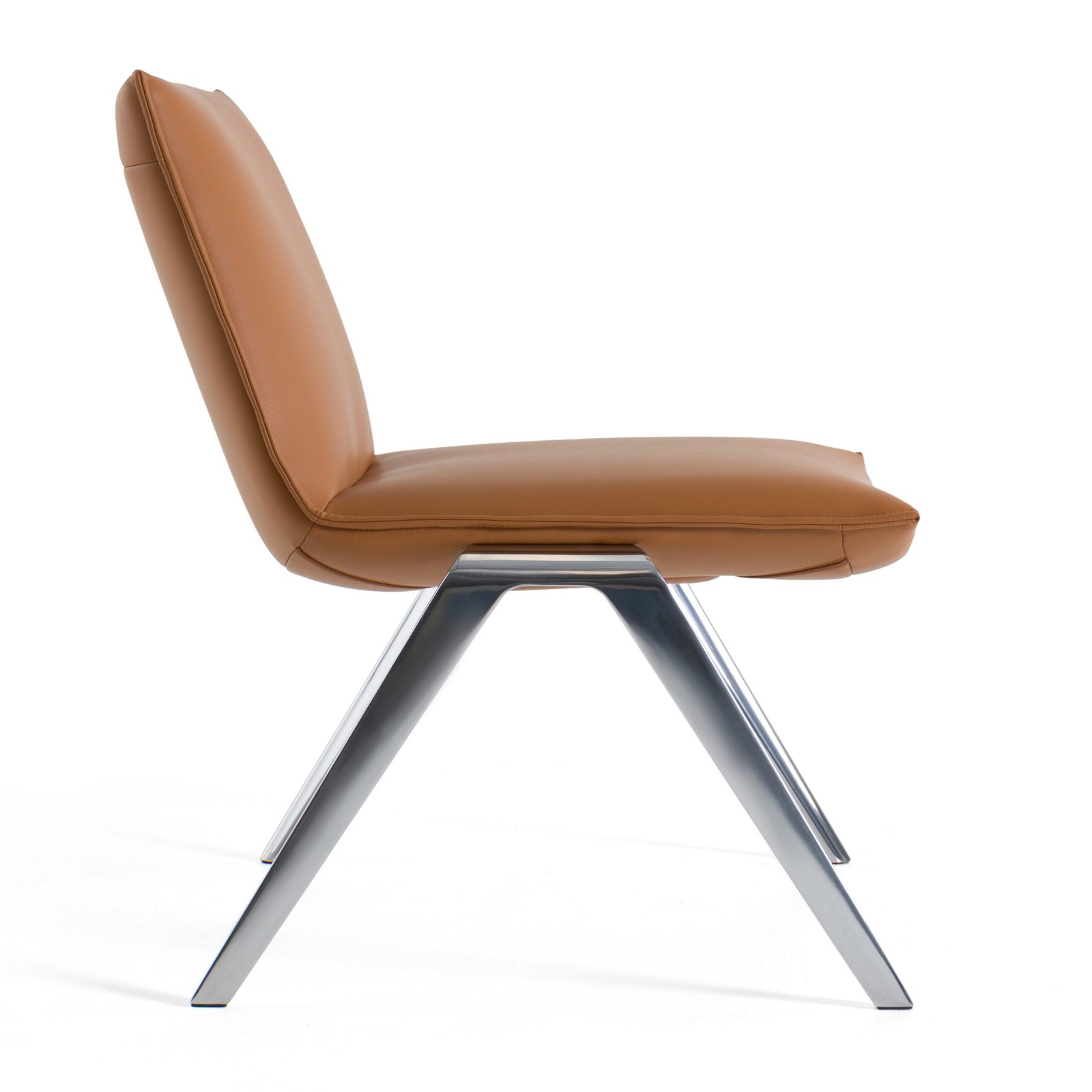 Modrest Cedric - Modern Camel Vegan Leather Accent Chair - Image 2