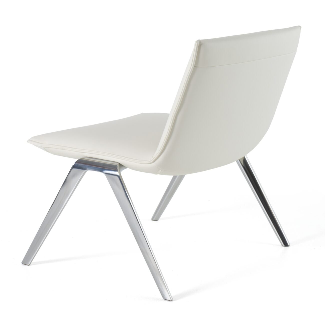 Modrest Cedric - Modern White Vegan Leather Accent Chair - Image 4