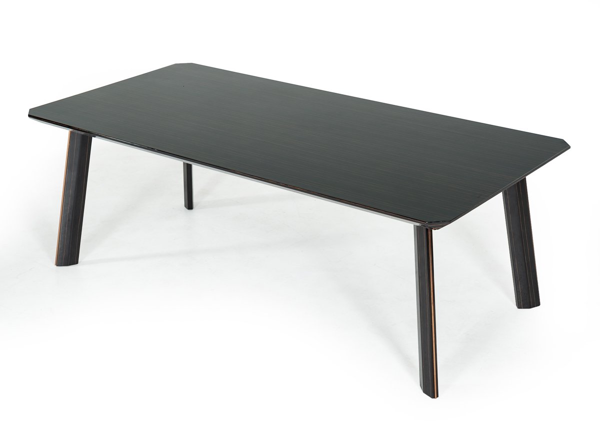 Modrest Chadwick Modern Ebony & Rosegold Dining Table - Image 2